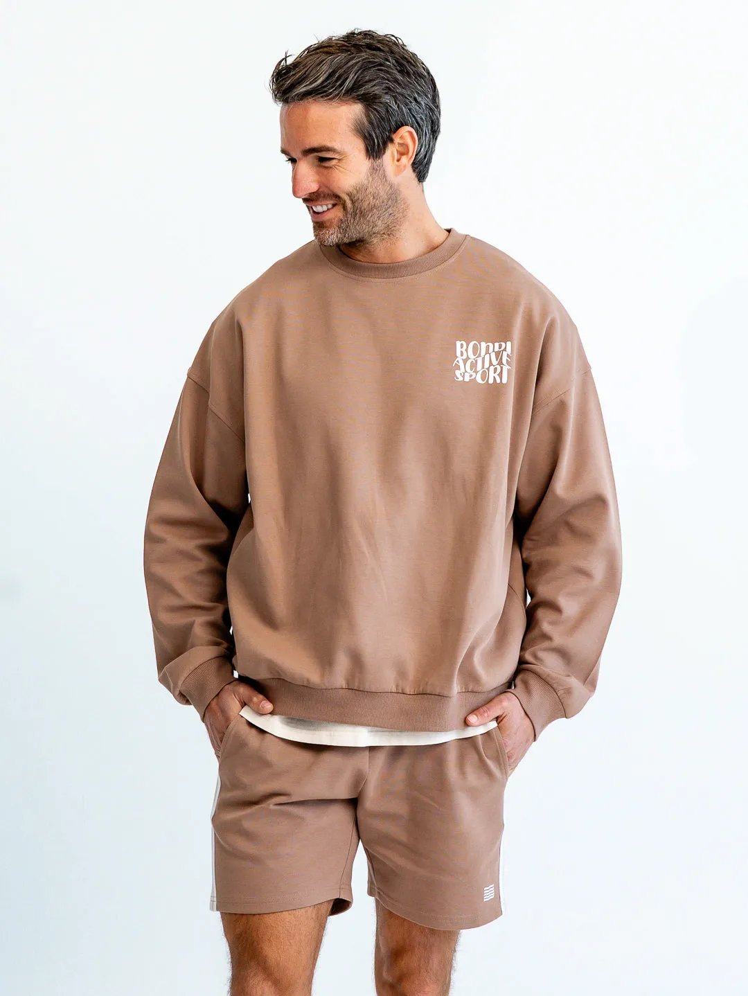 REST DAY CREW - GREIGE sold by Bondi Active product image thumbnail 5