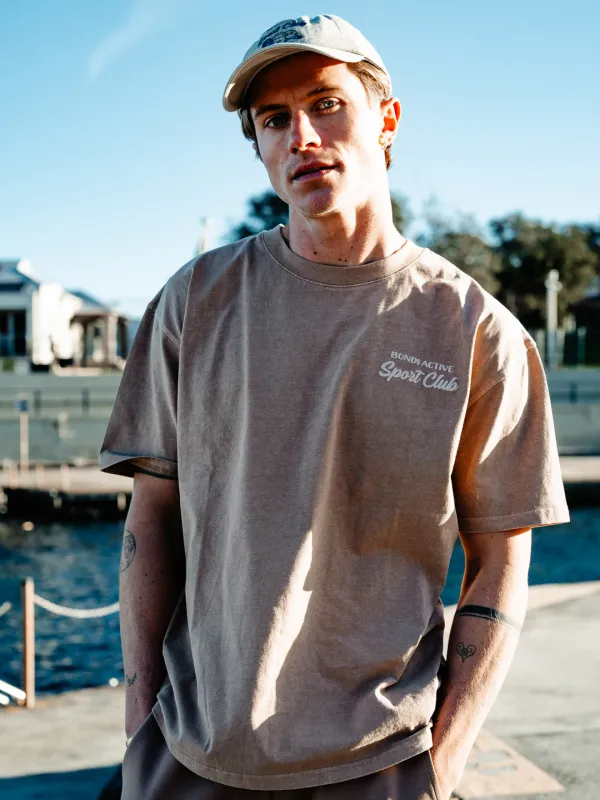 ATHLETIC DEPT. OVERSIZED TEE - MOCHA sold by Bondi Active
