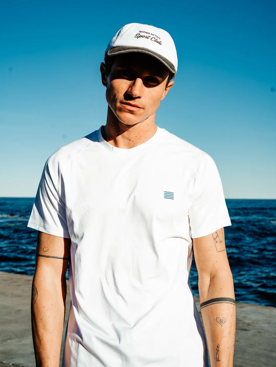 SPORT CLUB TECH TEE - WHITE sold by Bondi Active