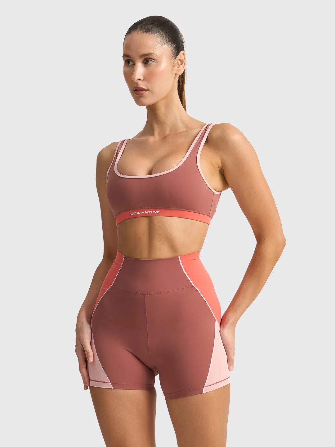 SPORT CLUB SCOOP NECK BRA - CAFFE sold by Bondi Active