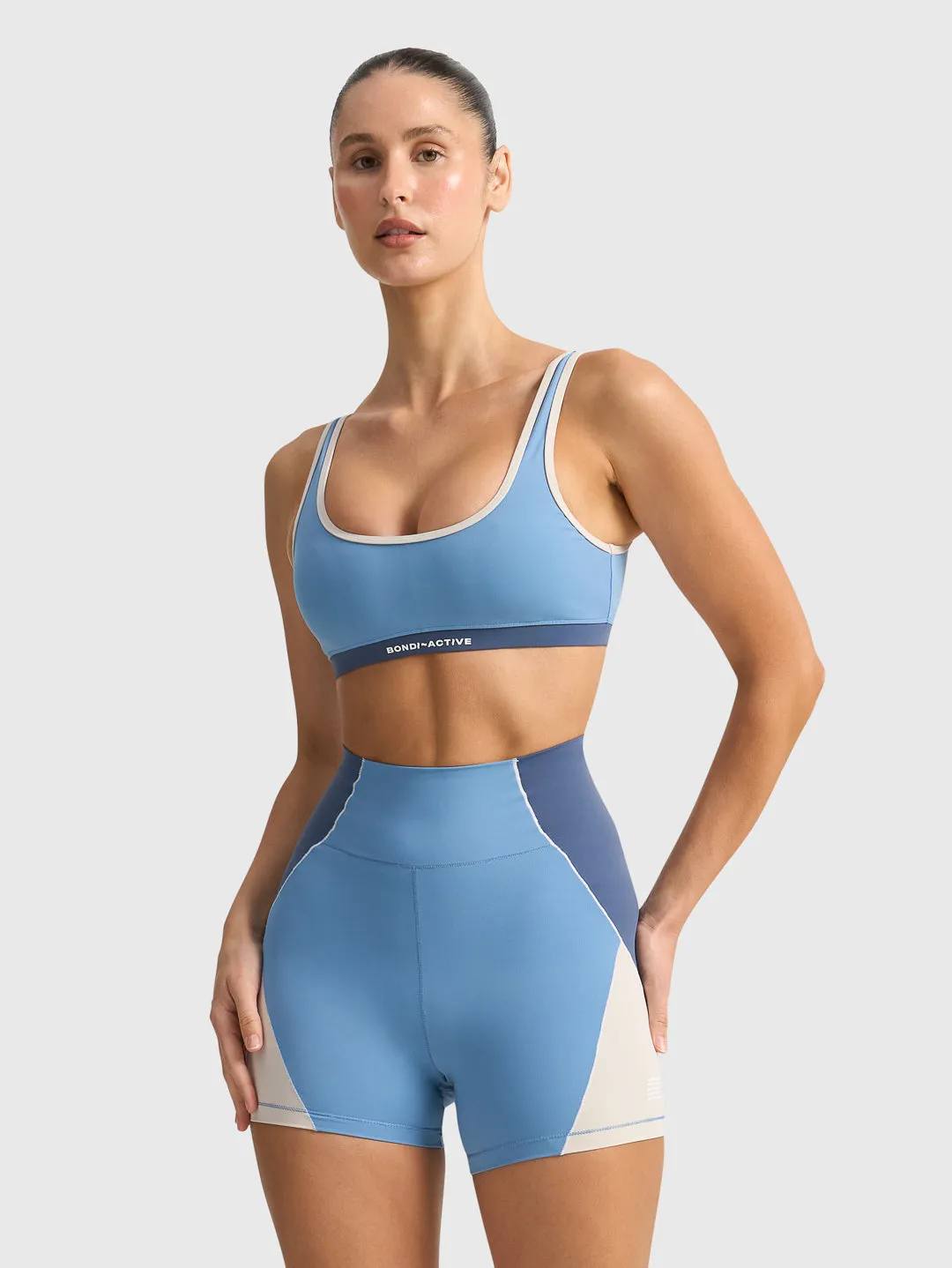 SPORT CLUB SCOOP NECK BRA - BLUE sold by Bondi Active