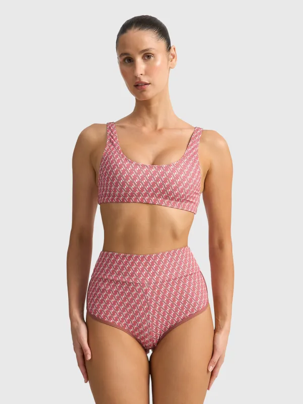 SPORT CLUB GEO CHEEKY SWIM TOP - GEO PINK sold by Bondi Active