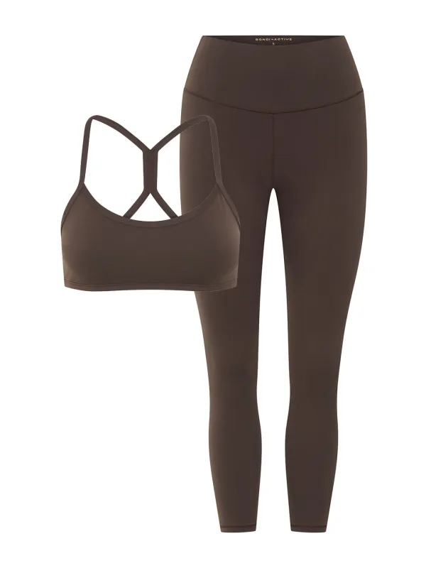 Chocolate 7/8 Leggings Set - Save 20% sold by Bondi Active
