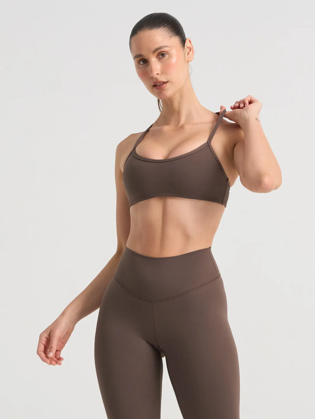 BASELINE STRAPPY SCOOP BRA - CHOCOLATE sold by Bondi Active product image thumbnail 3