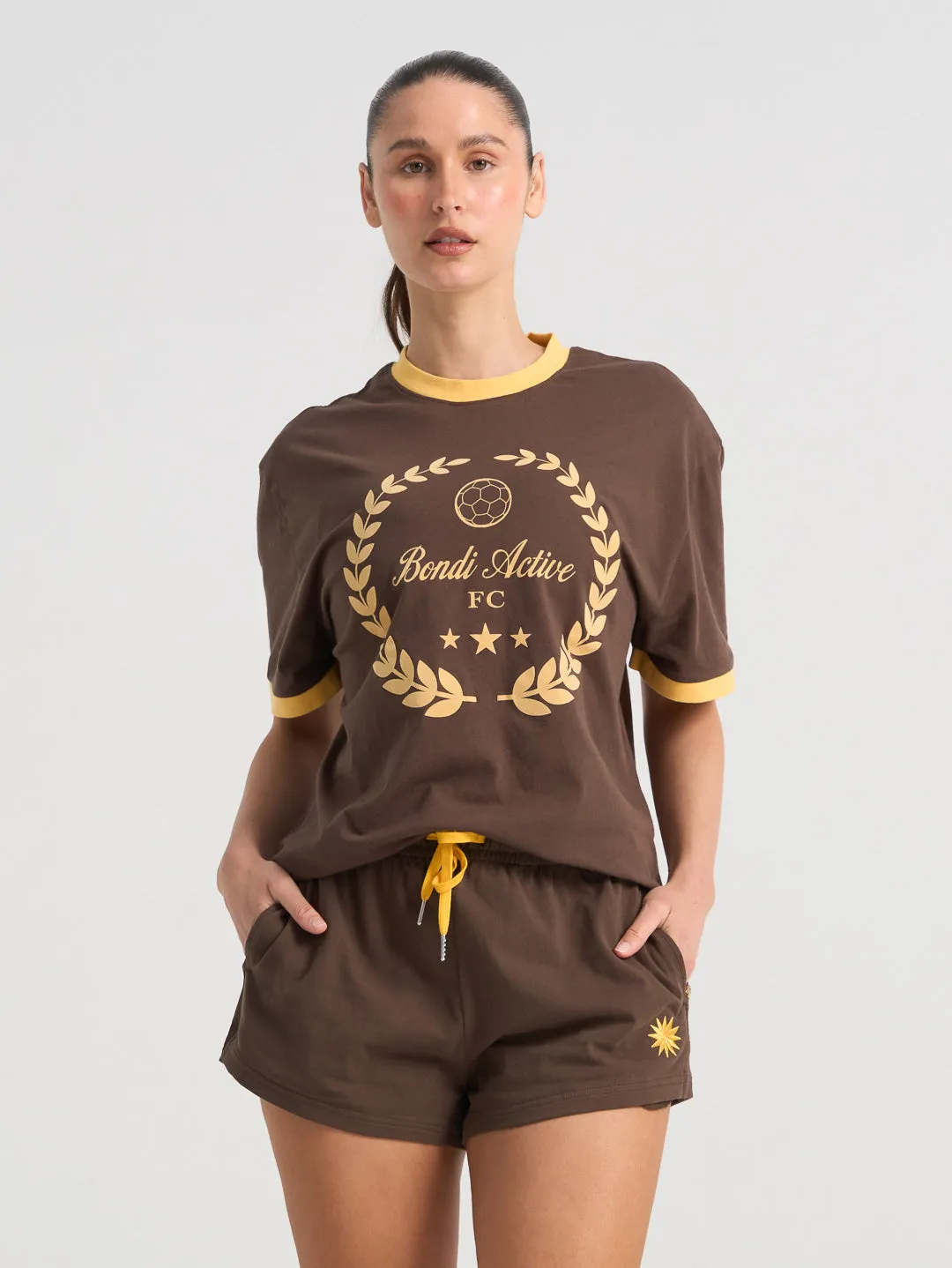 GLORY DAYS OVERSIZED FC TEE - CHOCOLATE sold by Bondi Active