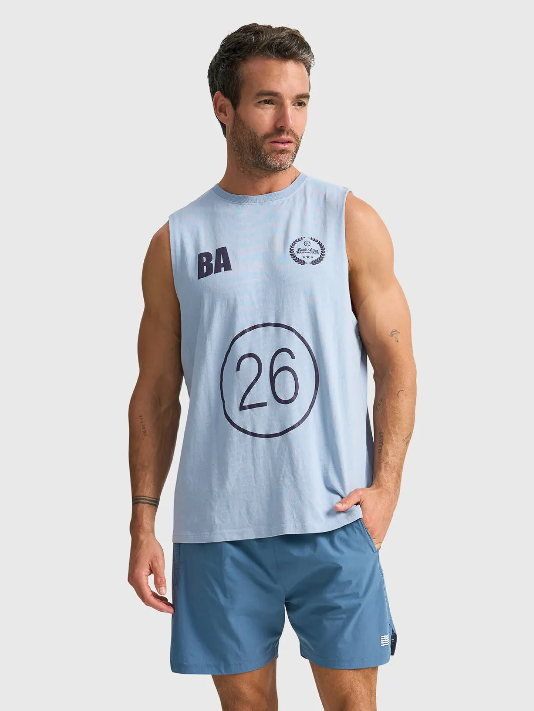 GLORY DAYS MUSCLE TANK - SKY sold by Bondi Active