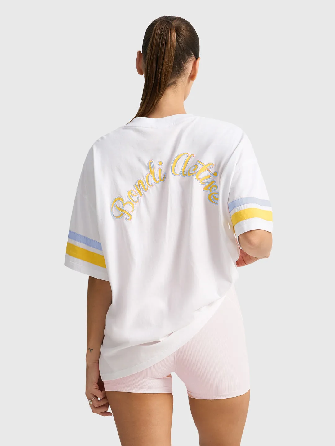 GLORY DAYS OVERSIZED MUSCLE TEE - WHITE sold by Bondi Active product image thumbnail 3