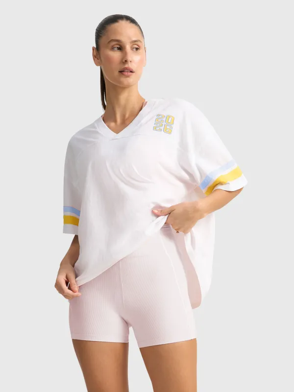 GLORY DAYS OVERSIZED MUSCLE TEE - WHITE sold by Bondi Active