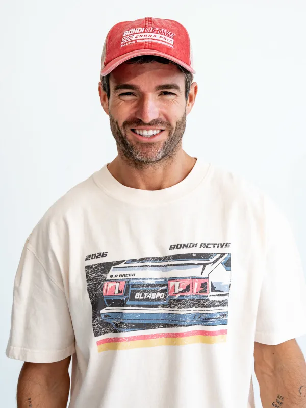 Speedway Mesh Dad Cap - Washed Red made by Bondi Active