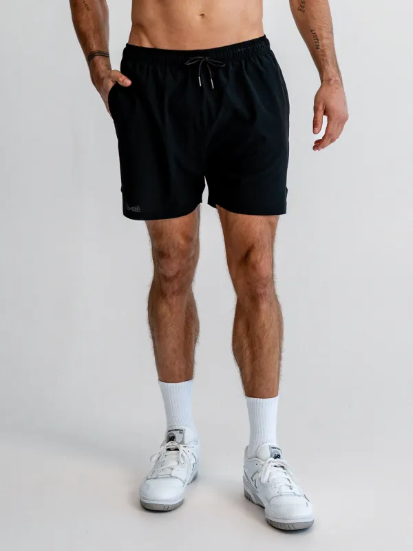 Speedway Pace Run Short - Black made by Bondi Active
