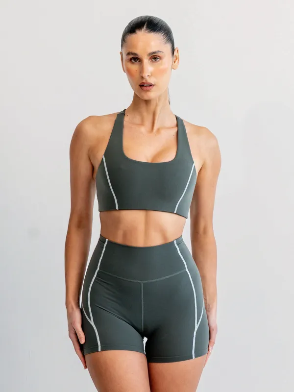 Speedway Evolve Crop - Asphalt sold by Bondi Active