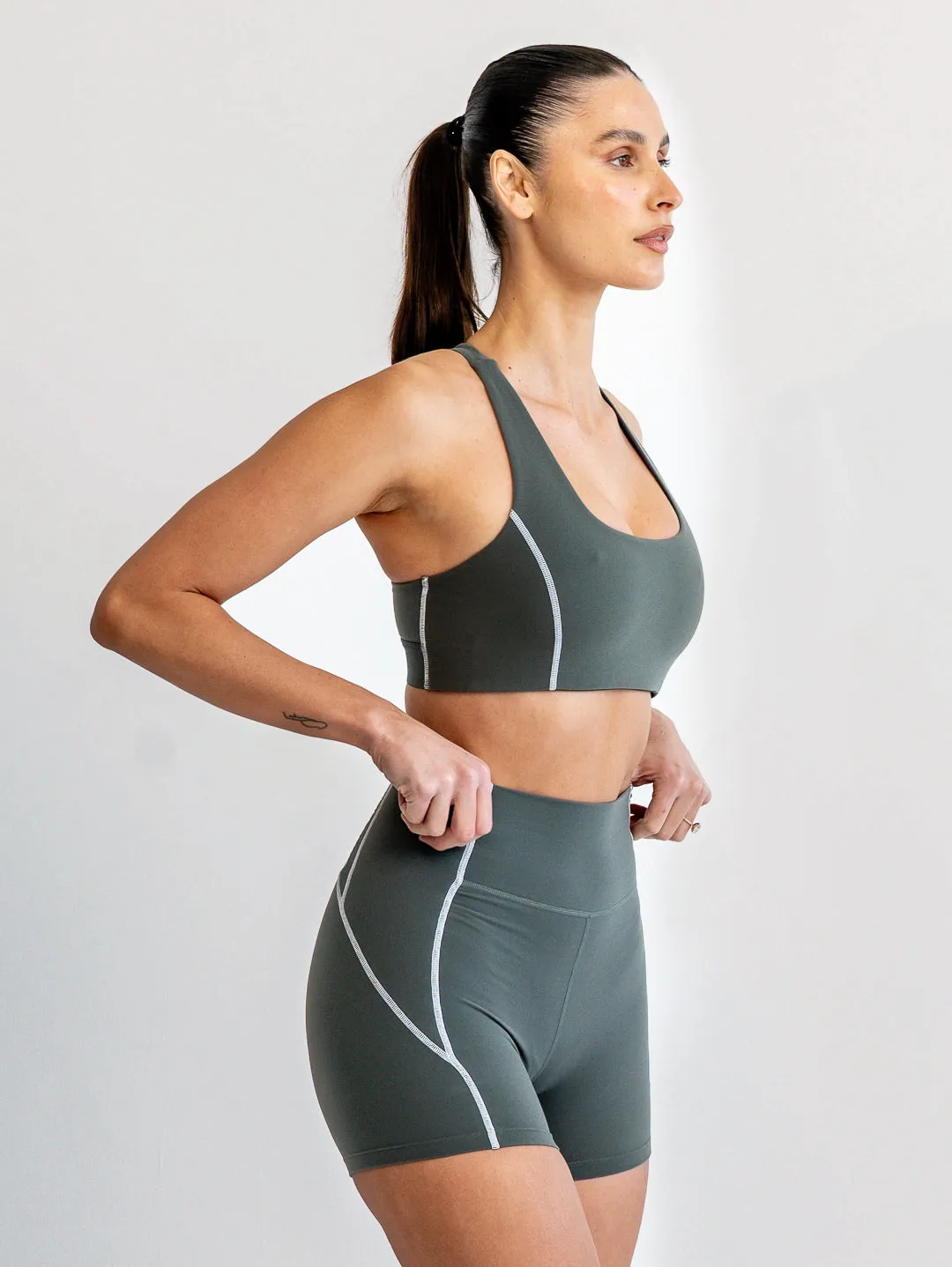 Speedway Evolve Crop - Asphalt sold by Bondi Active product image thumbnail 4