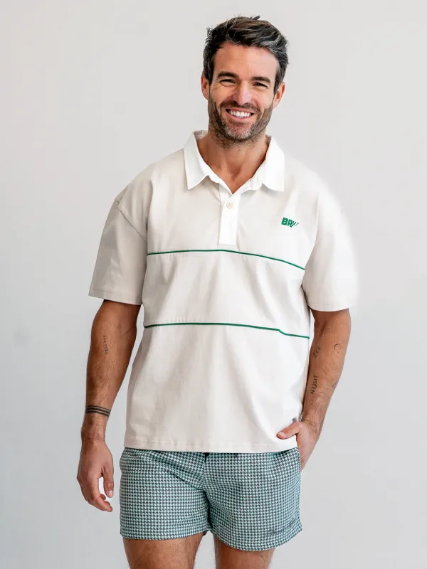 Speedway College Polo - Ecru made by Bondi Active