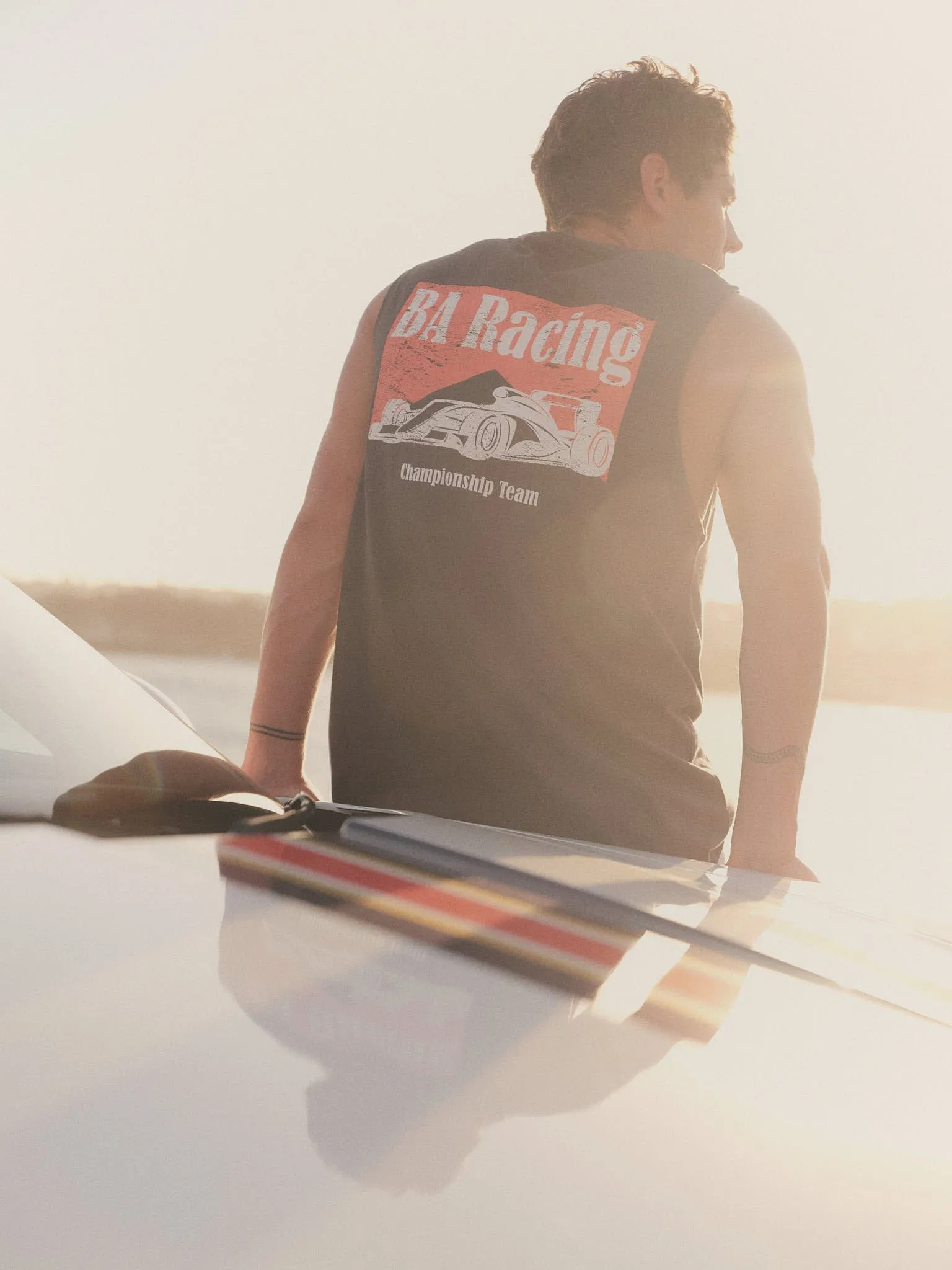 Speedway Racing Tank - Charcoal sold by Bondi Active product image thumbnail 2