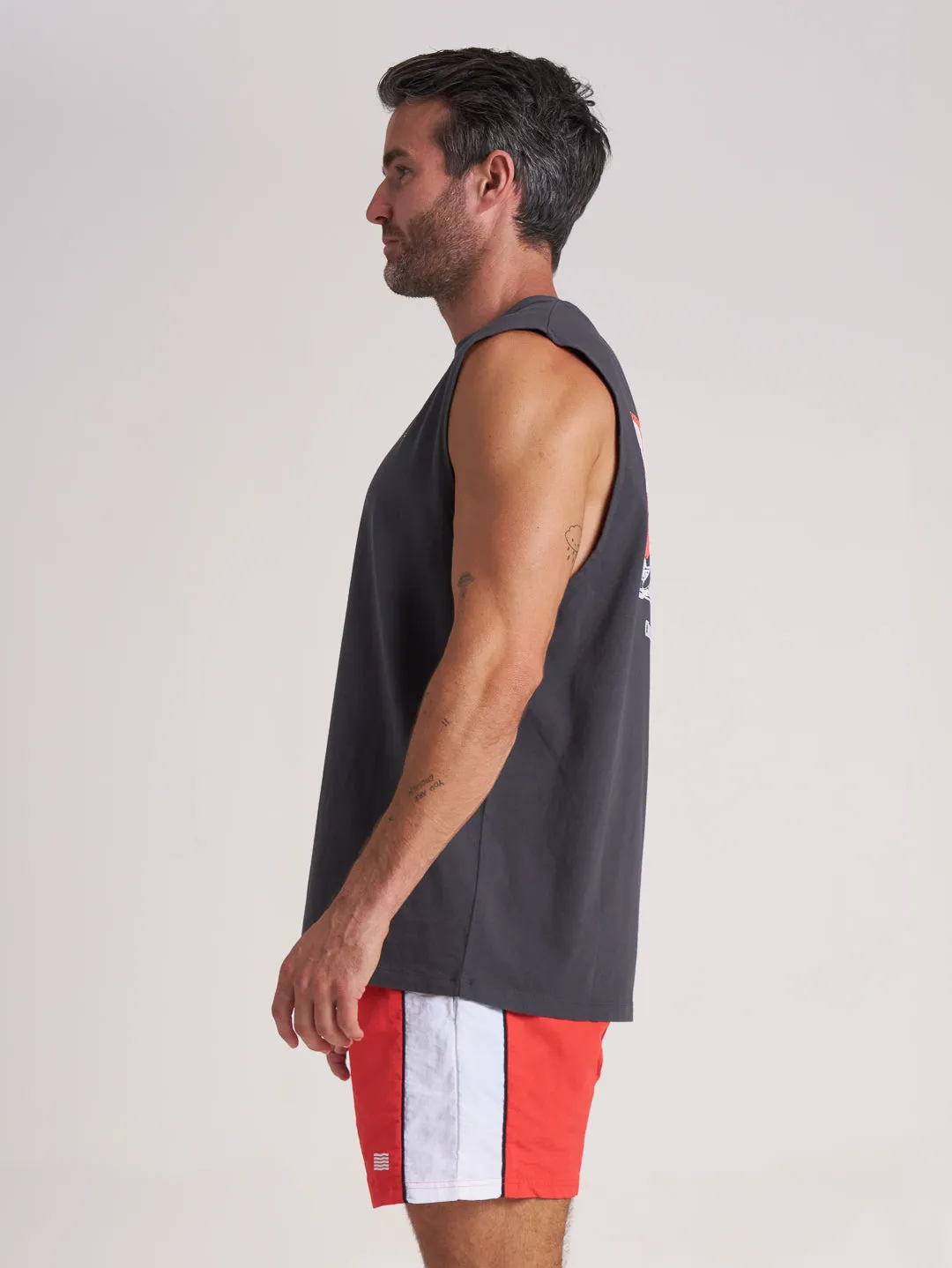 Speedway Racing Tank - Charcoal sold by Bondi Active product image thumbnail 4