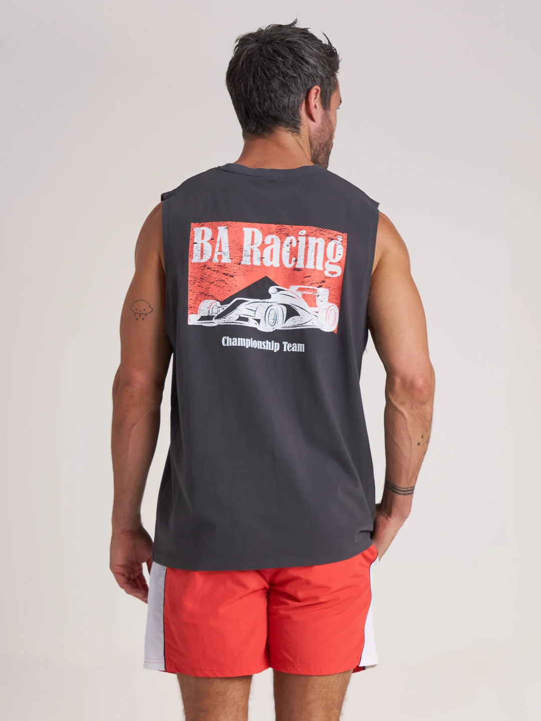 Speedway Racing Tank - Charcoal sold by Bondi Active product image thumbnail 3