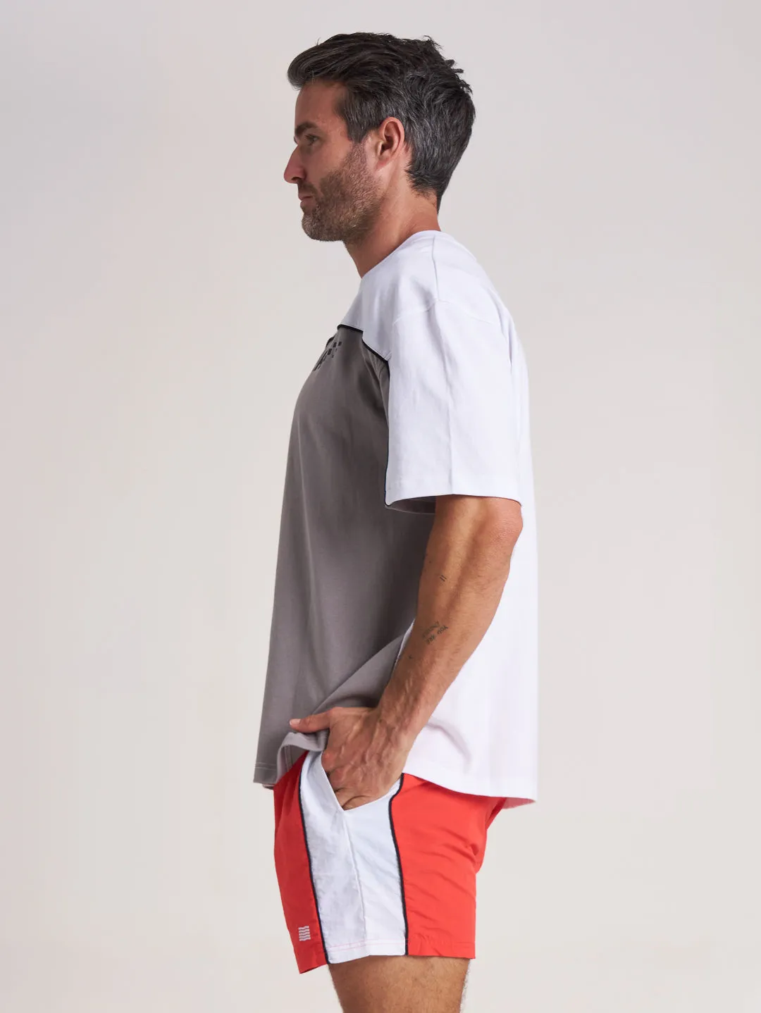 Speedway Sponsor Tee - White/Asphalt sold by Bondi Active product image thumbnail 4