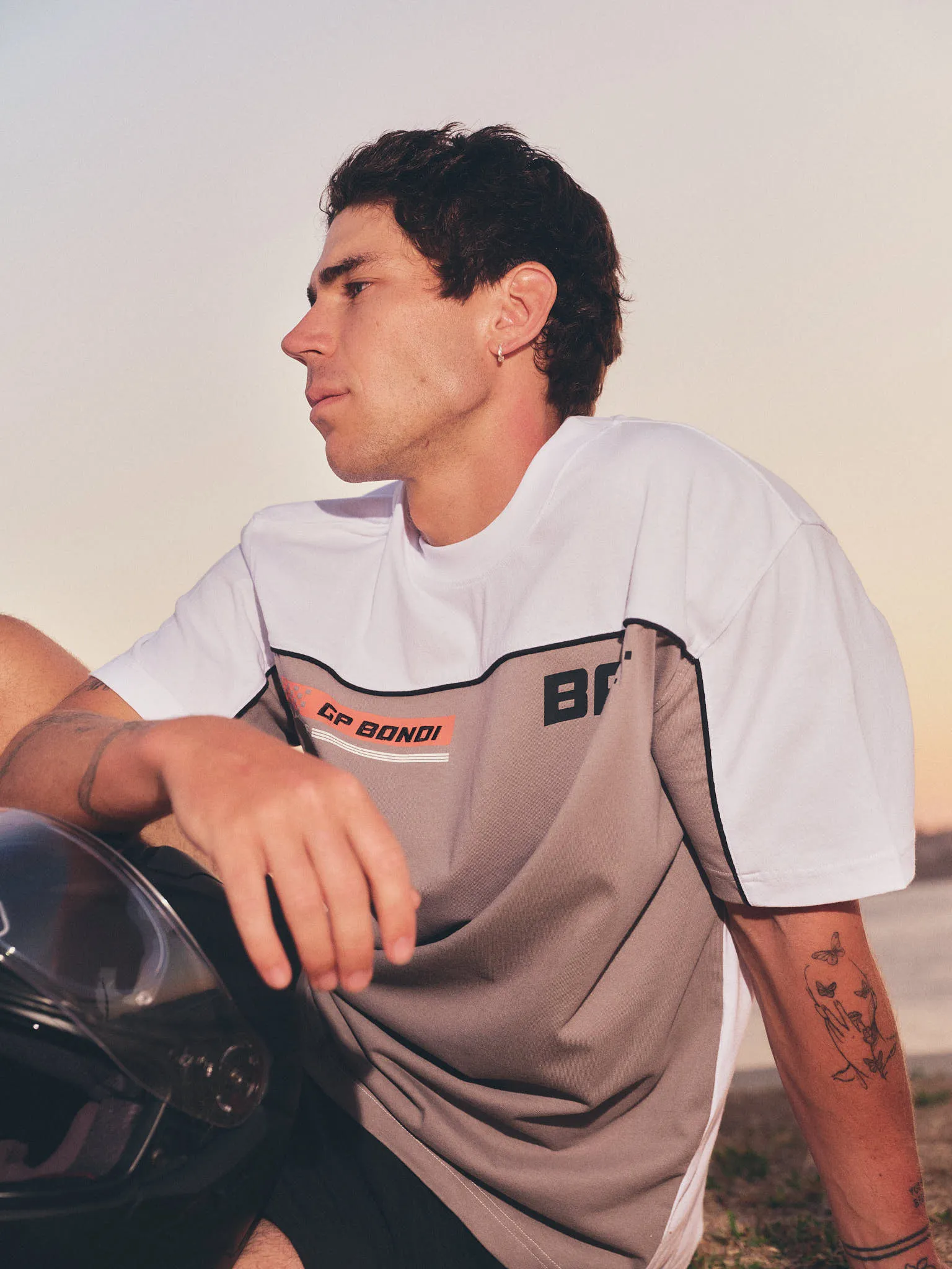 Speedway Sponsor Tee - White/Asphalt sold by Bondi Active product image thumbnail 2