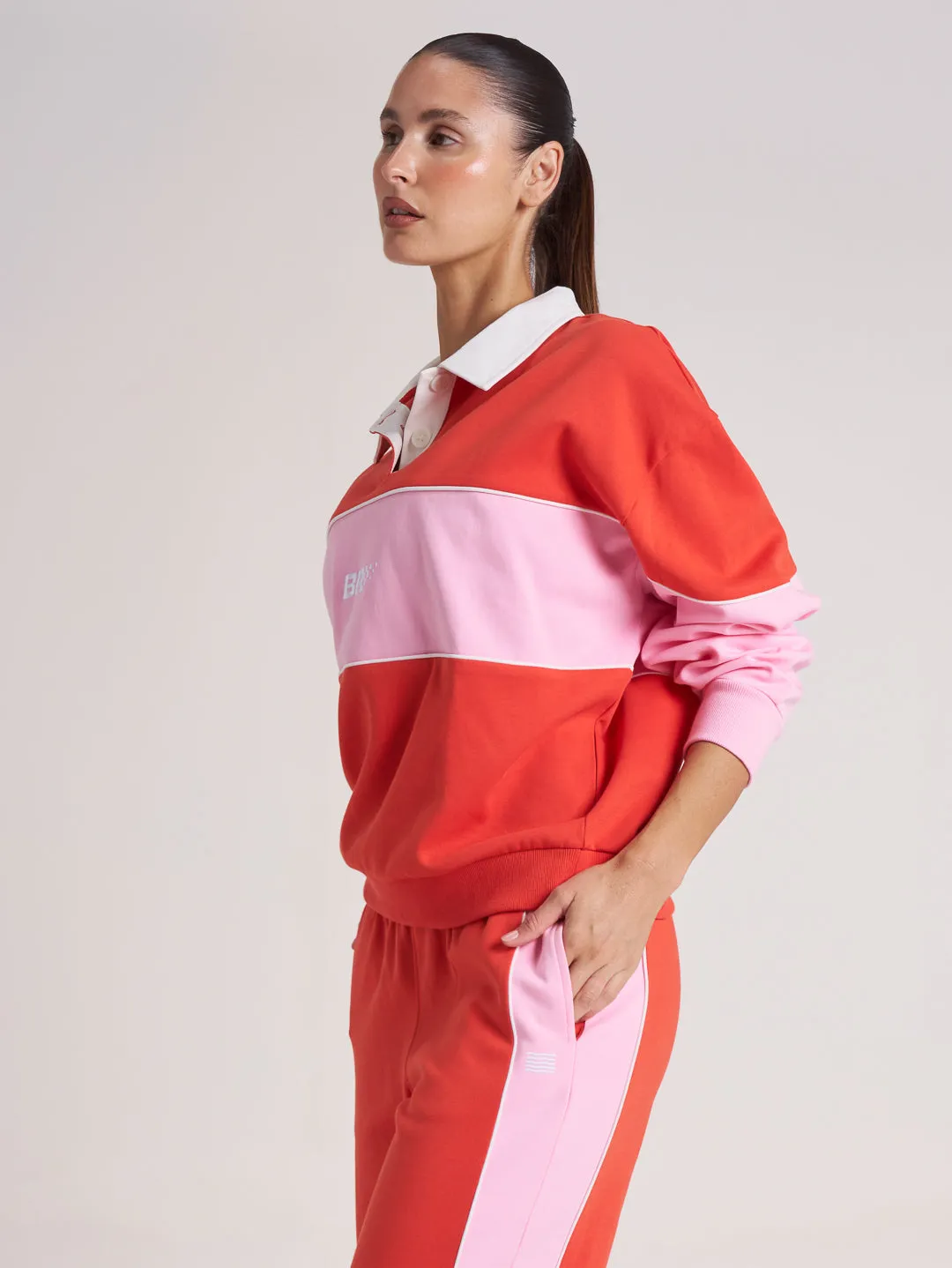 Speedway Prep Collared Crew - Tomato sold by Bondi Active product image thumbnail 4