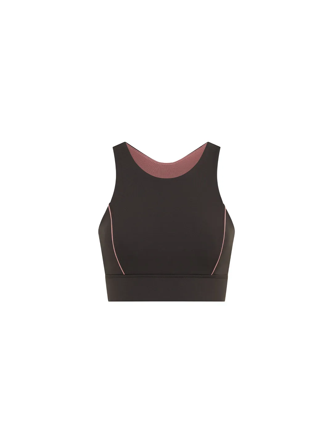 High Neck Racer Bra - Chocolate sold by Bondi Active