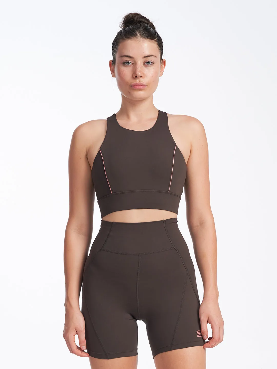 High Neck Racer Bra - Chocolate sold by Bondi Active product image thumbnail 2