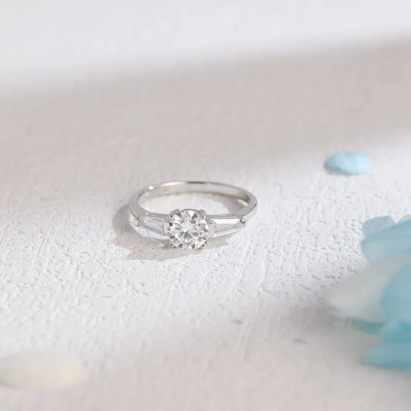 Solid Gold Round Cut Moissanite Engagement Ring, Promise Ring, Proposal Ring, Gift for Woman, Wife sold by Causyou