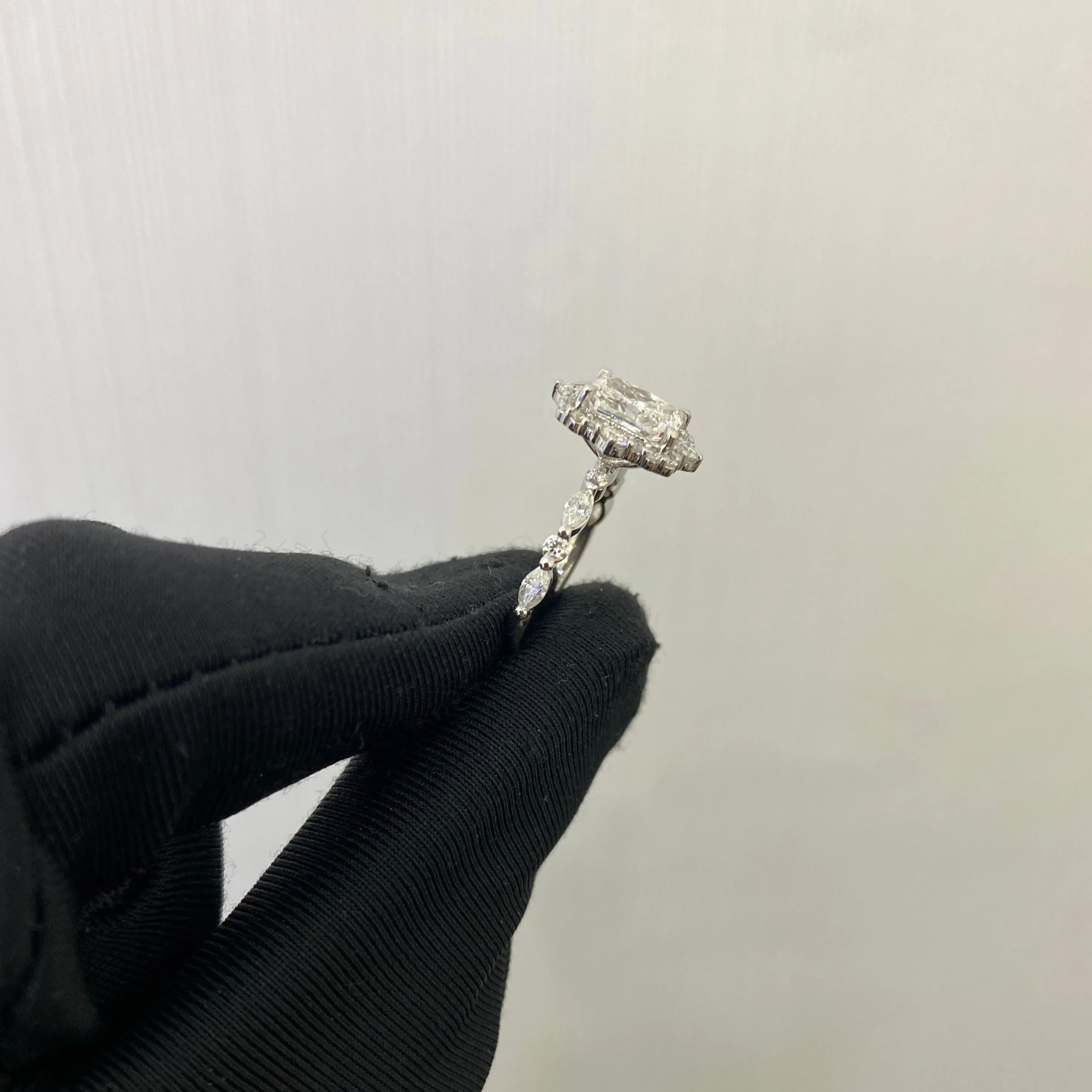 Custom Order for Will Middlebrooks: IGI Certified Radiant Lab Grown Diamond Engagement Ring with Moissanite Side Stones in 14K Gold sold by Causyou product image thumbnail 3