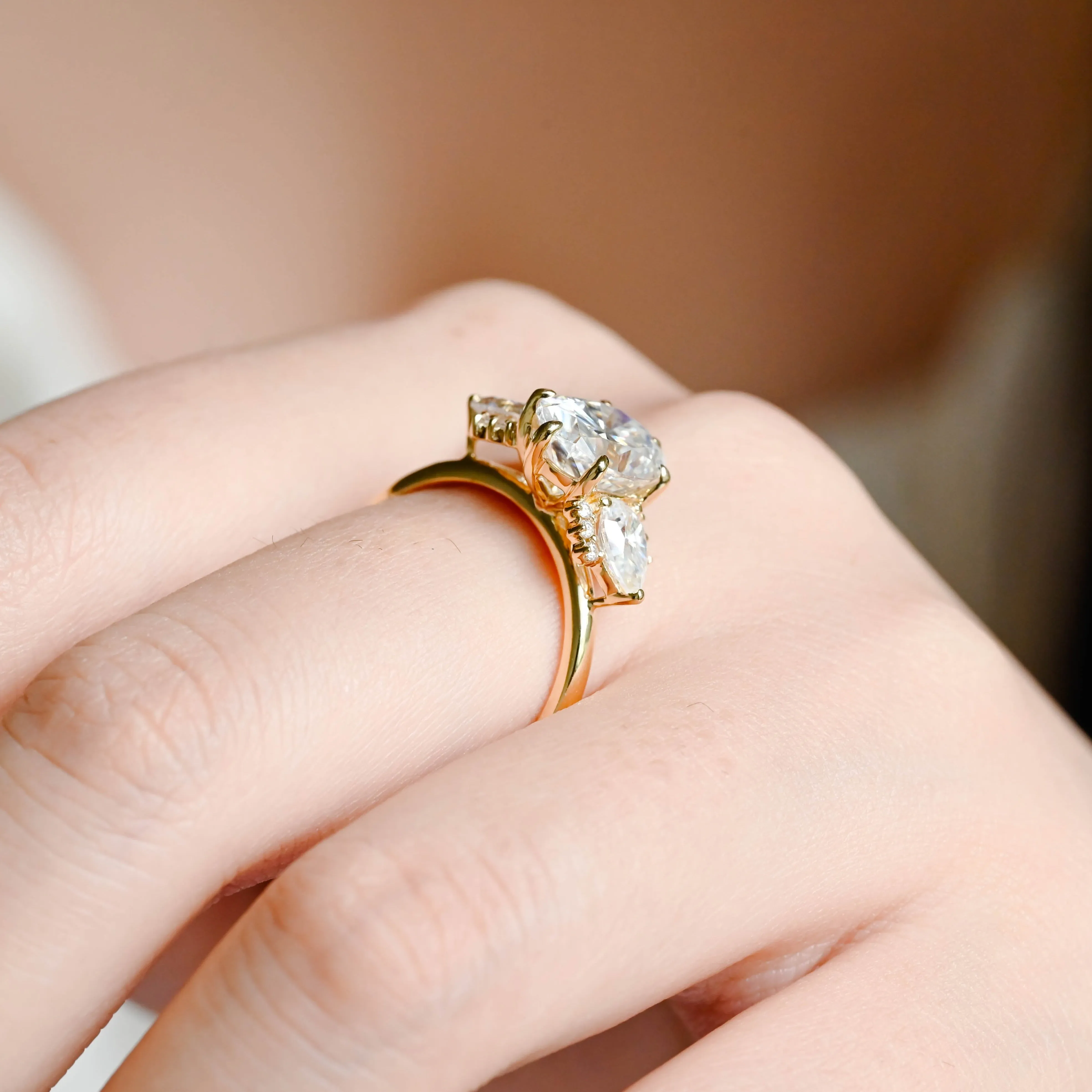 Solid Gold Oval Cut Moissanite Engagement Ring, Promise Ring, Proposal Ring, Gift for Woman, Wife sold by Causyou product image thumbnail 3