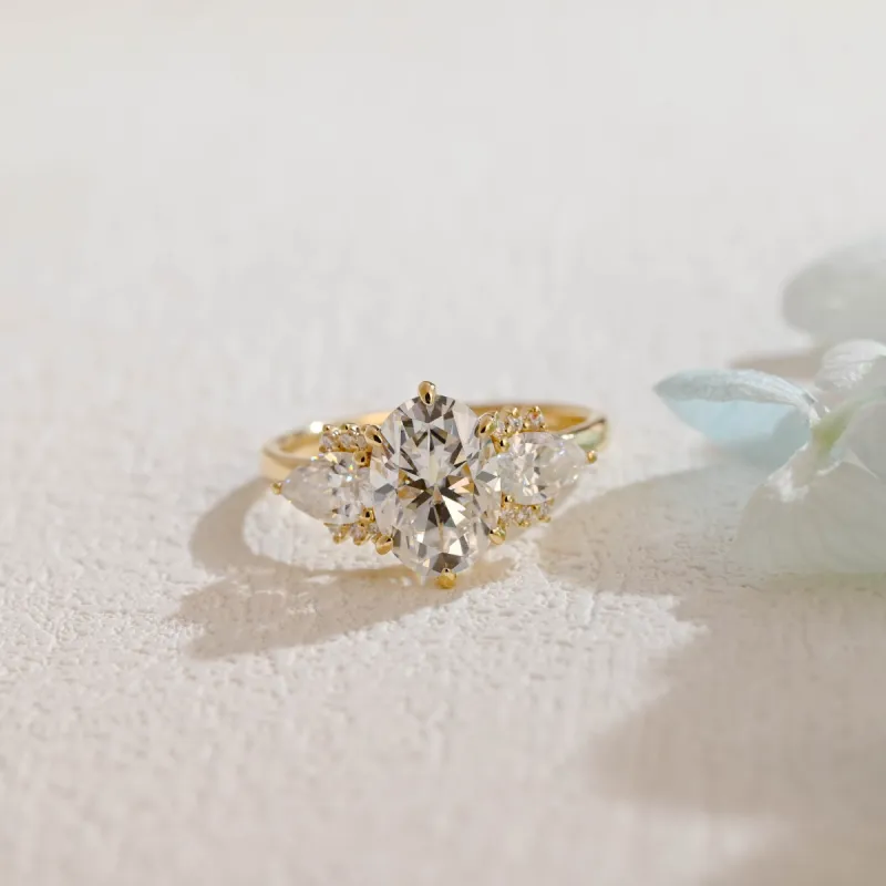 Solid Gold Oval Cut Moissanite Engagement Ring, Promise Ring, Proposal Ring, Gift for Woman, Wife sold by Causyou