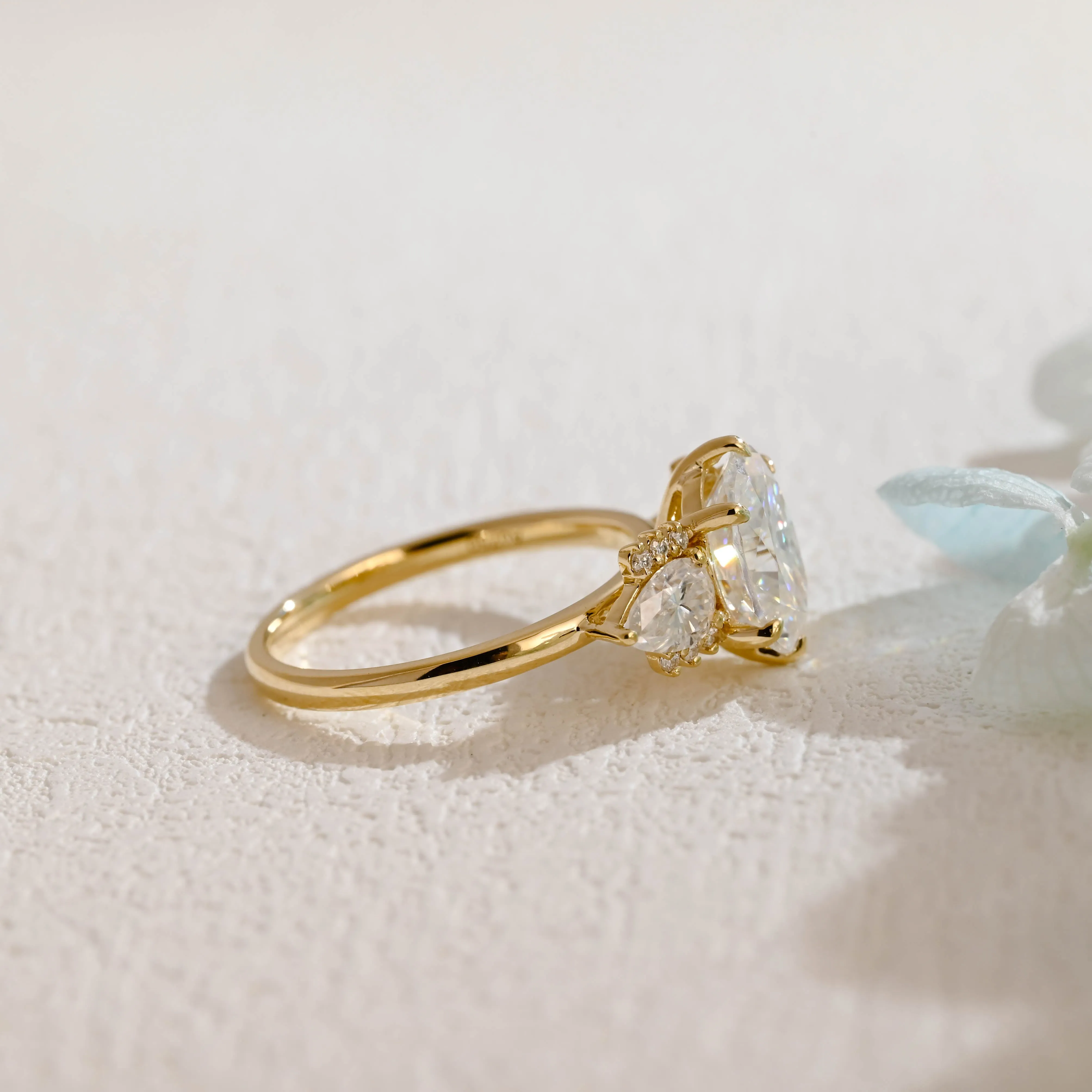 Solid Gold Oval Cut Moissanite Engagement Ring, Promise Ring, Proposal Ring, Gift for Woman, Wife sold by Causyou product image thumbnail 5