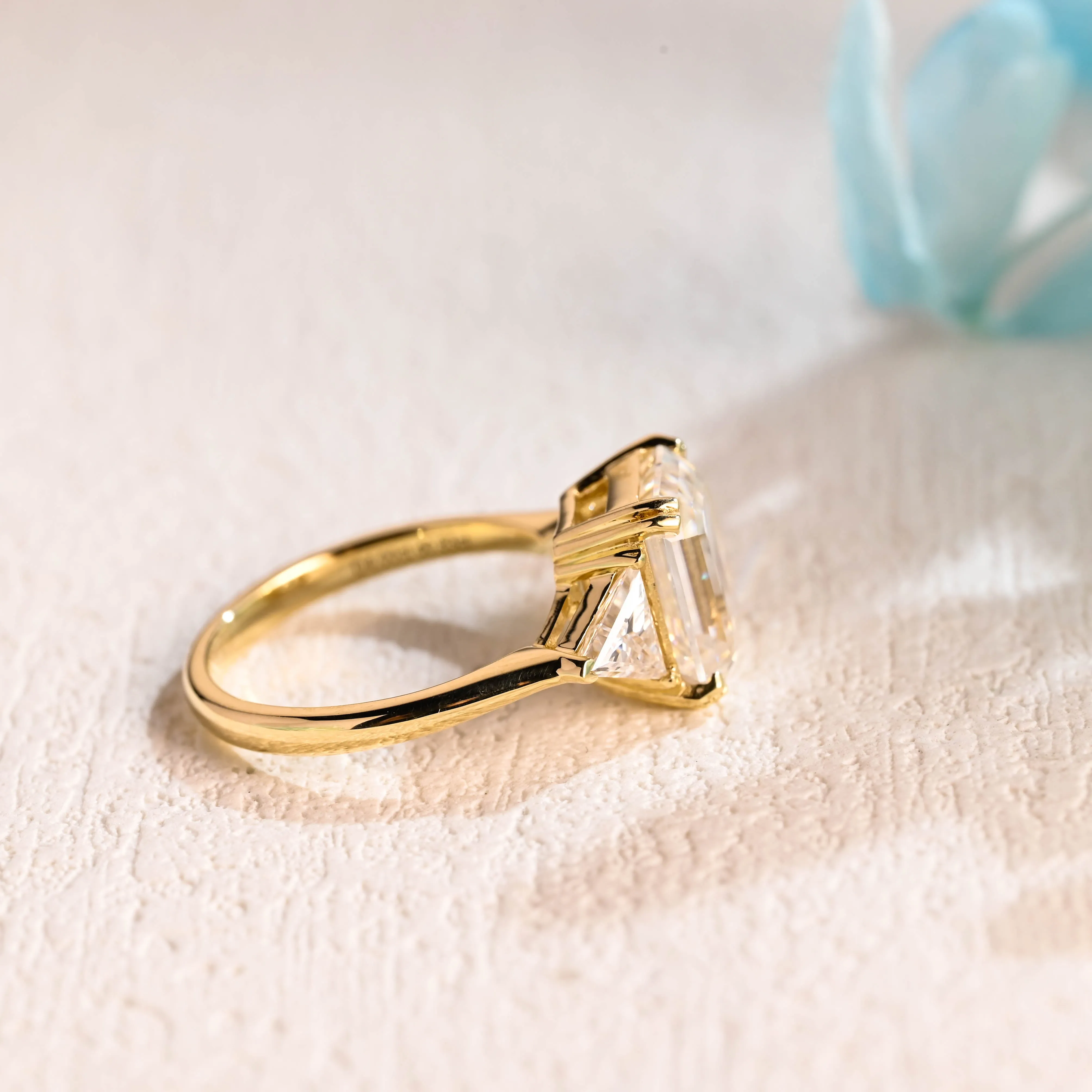 CausYou Solid Gold Emerald Cut Moissanite Engagement Ring, Promise Ring, Proposal Ring, Gift for Woman, Wife sold by Causyou product image thumbnail 5