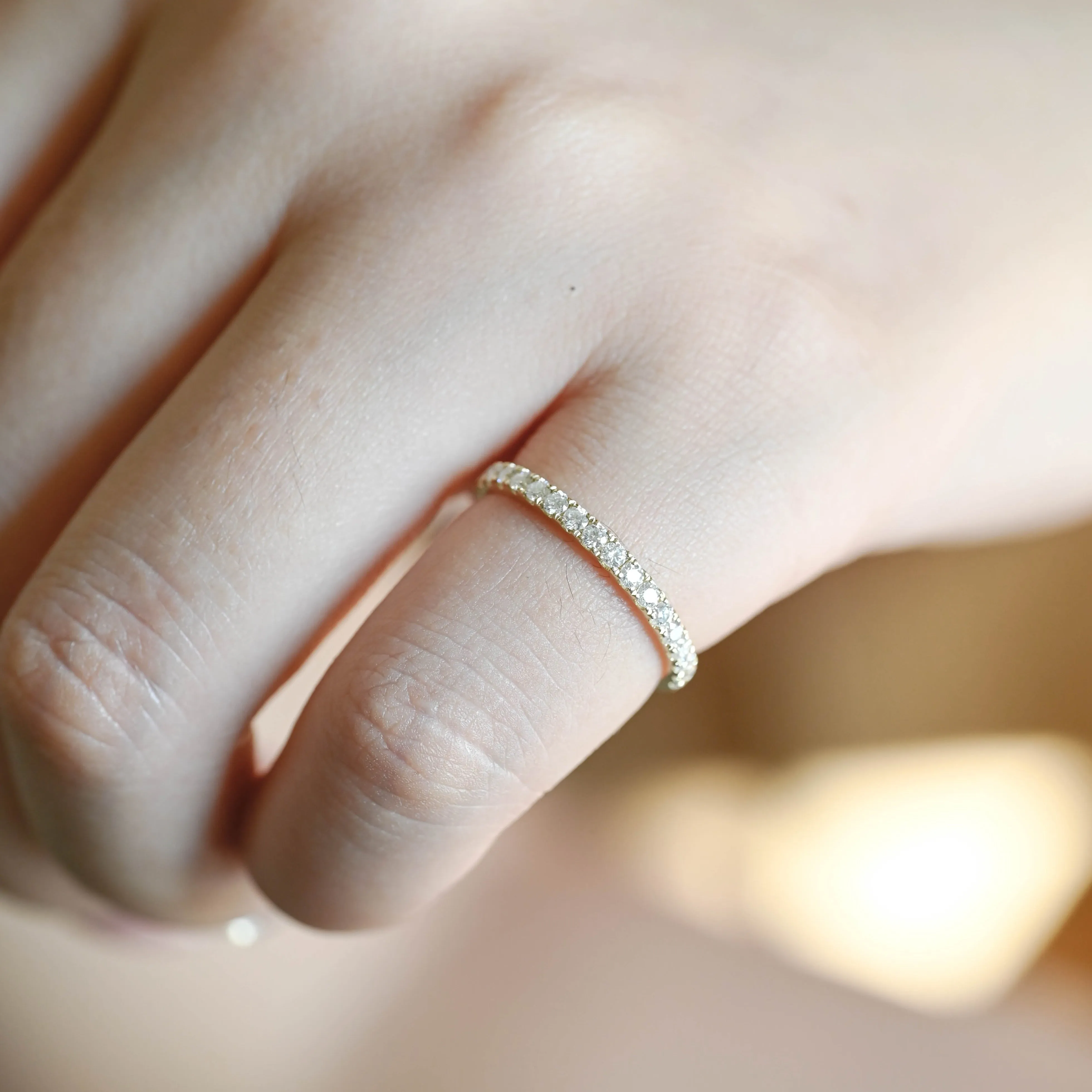 CausYou Solid Gold Lab Grown Diamond Wedding Band, Half Eternity Diamond Matching Band sold by Causyou product image thumbnail 4