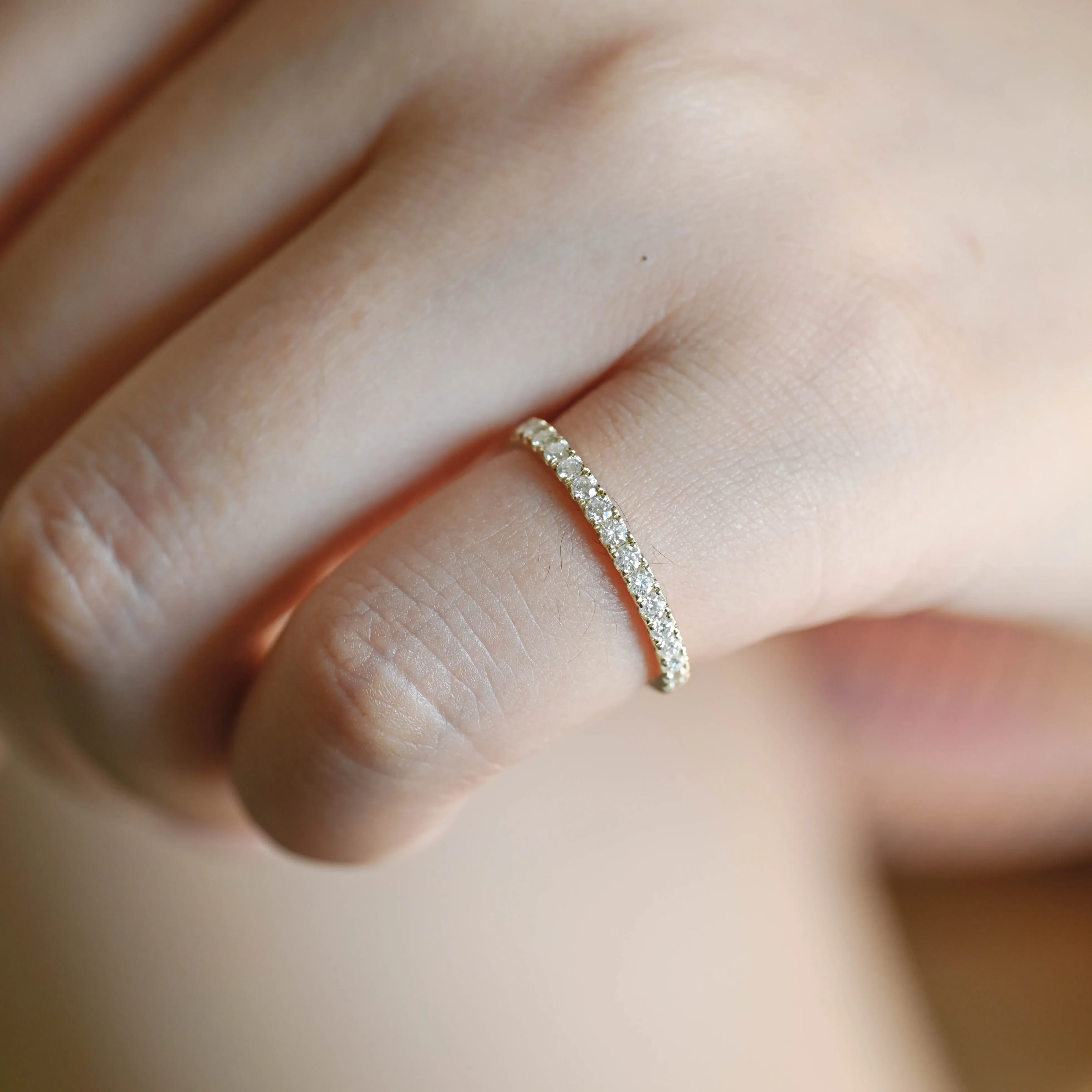 CausYou Solid Gold Lab Grown Diamond Wedding Band, Half Eternity Diamond Matching Band sold by Causyou product image thumbnail 2