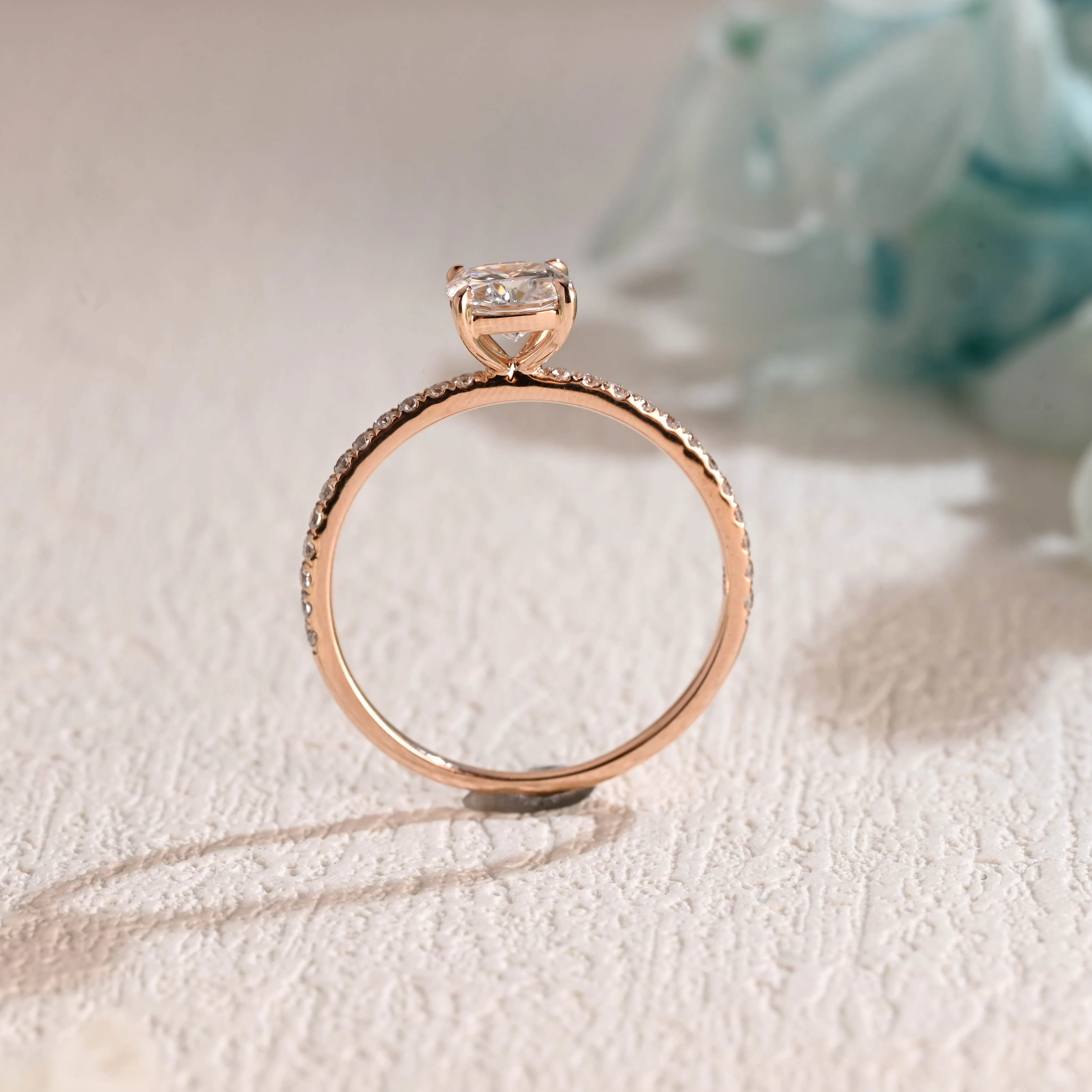 Solid Gold Cushion Cut Moissanite Engagement Ring, Promise Ring, Proposal Ring, Gift for Women Wife sold by Causyou product image thumbnail 5