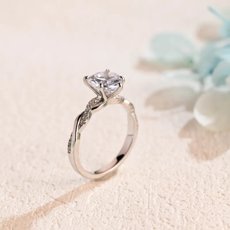 Solid Gold Heart Cut Moissanite Engagement Ring, Promise Ring, Proposal Ring, Gift for Women Wife sold by Causyou