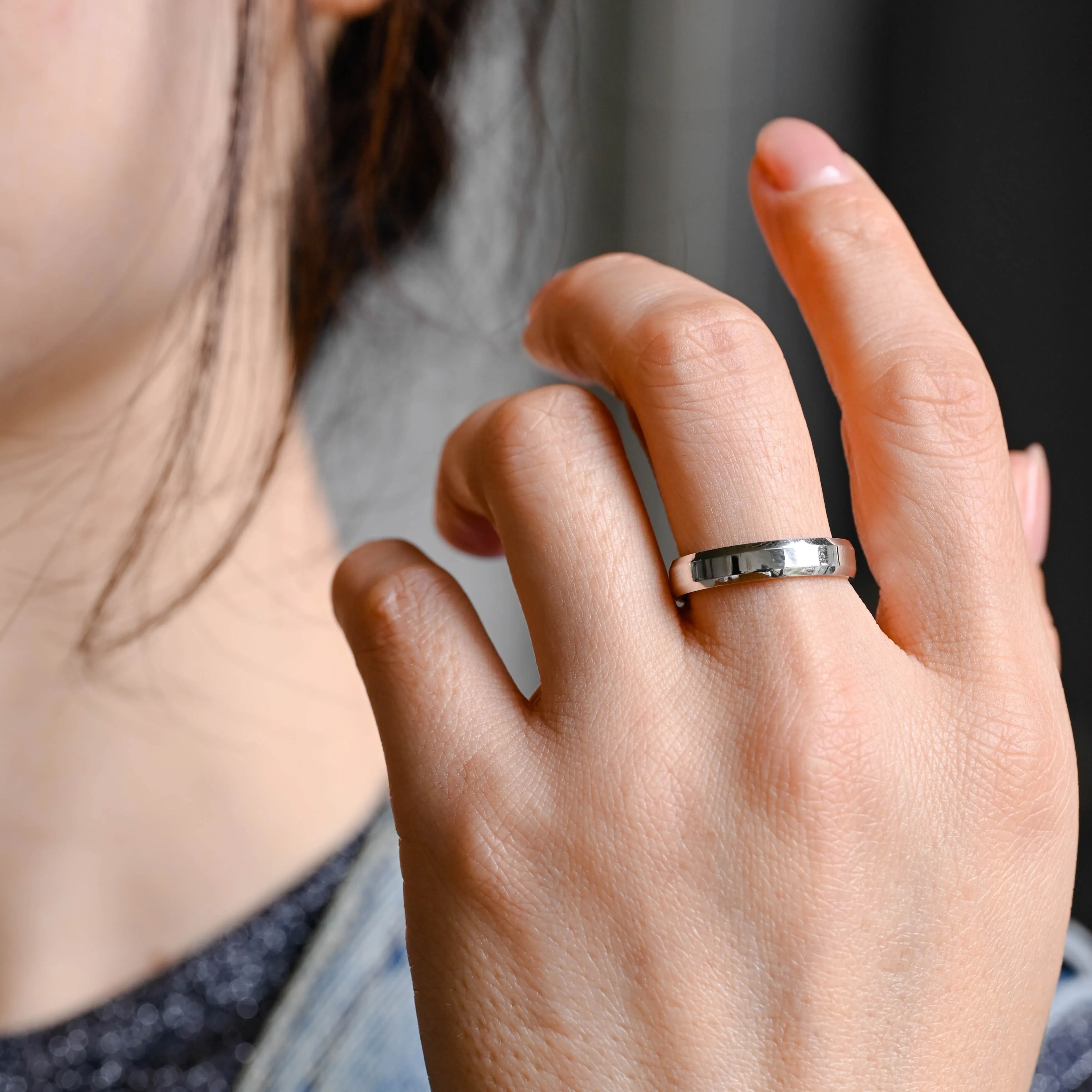 CausYou Solid Gold 4mm Width Plain Band, Unisex Wedding Band, Women's Men's Wedding Ring, Gift for Women Men sold by Causyou product image thumbnail 3