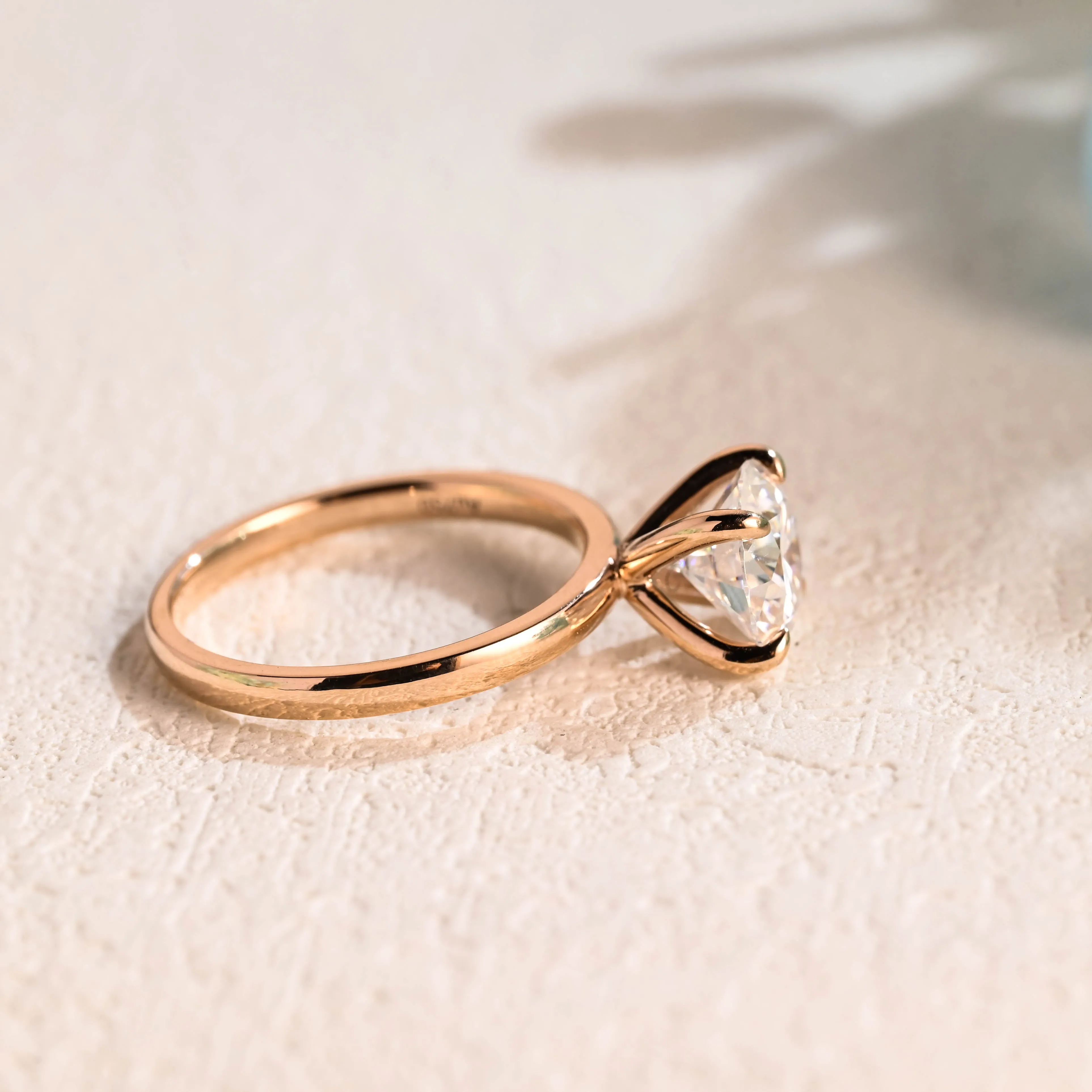 Solid Gold Round Cut Moissanite Engagement Ring, Solitaire Pomise Ring, Proposal Ring sold by Causyou product image thumbnail 4