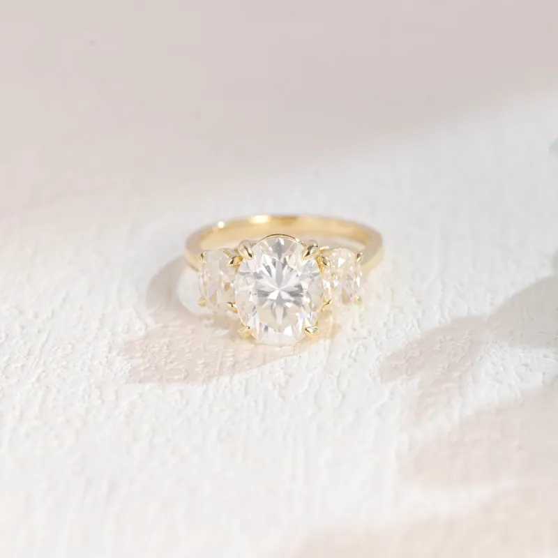 Solid Gold Oval Cut Moissanite Engagement Ring, Promise Ring, Proposal Ring, Gift for Woman sold by Causyou