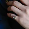 Solid Gold D/VS1 Emerald Cut Lab Grown Diamond Engagement Ring, Three Stone Promise Ring, Gift for Woman sold by Causyou