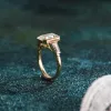 Solid Gold D/VS1 Emerald Cut Lab Grown Diamond Engagement Ring, Three Stone Promise Ring, Gift for Woman sold by Causyou