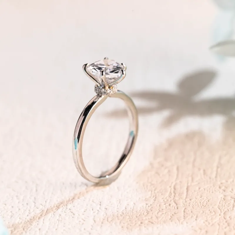 Solid Gold Heart Cut Moissanite Engagement Ring, Promise Ring, Proposal Ring, Gift for Women Wife sold by Causyou
