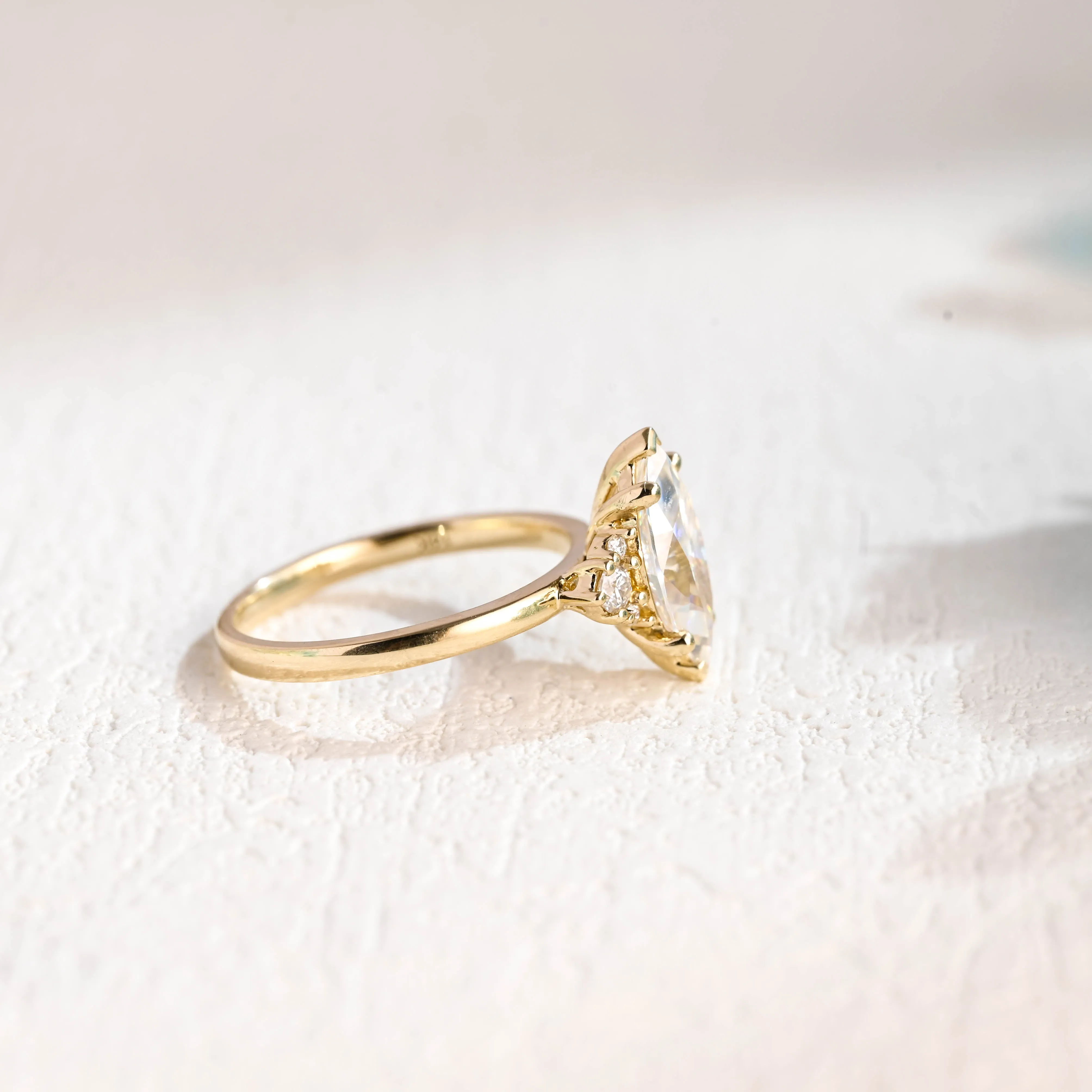 CausYou Solid Gold Marquise Cut Moissanite Engagement Ring sold by Causyou product image thumbnail 5