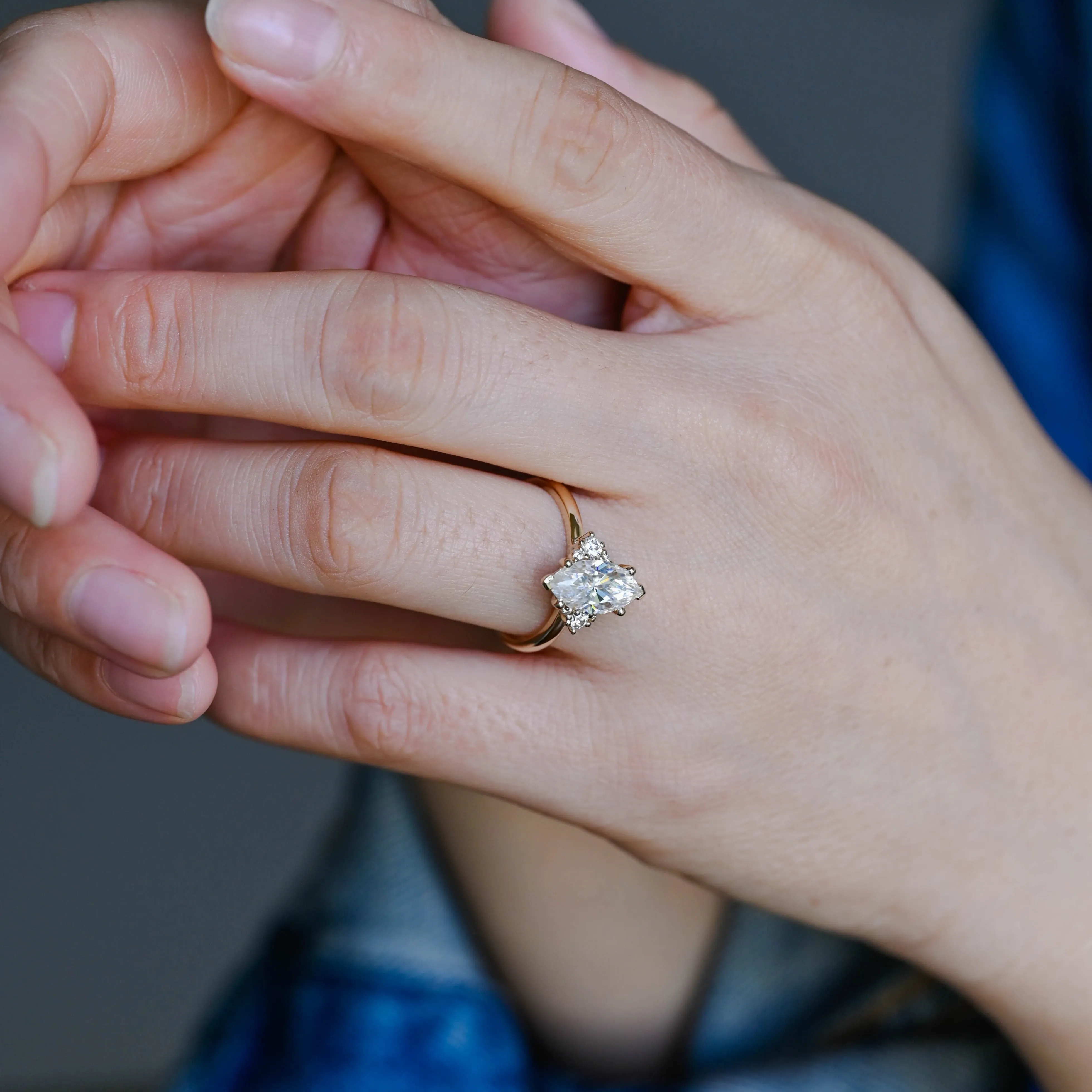 CausYou Solid Gold Marquise Cut Moissanite Engagement Ring sold by Causyou product image thumbnail 3