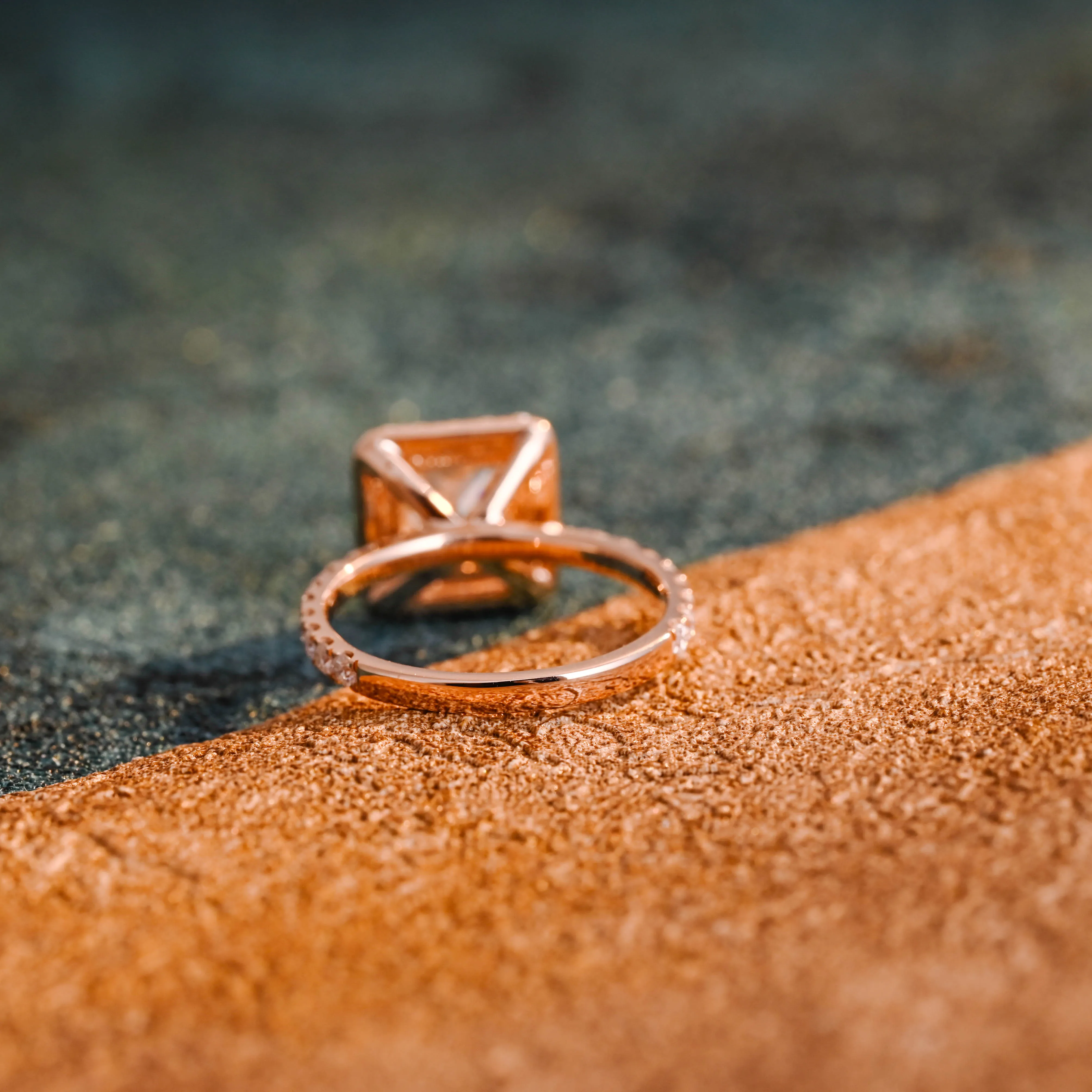 CausYou Solid Gold D/VS1 Princess Cut Lab Grown Diamond Engagement Ring, Halo Half Eternity Wedding Ring sold by Causyou product image thumbnail 3