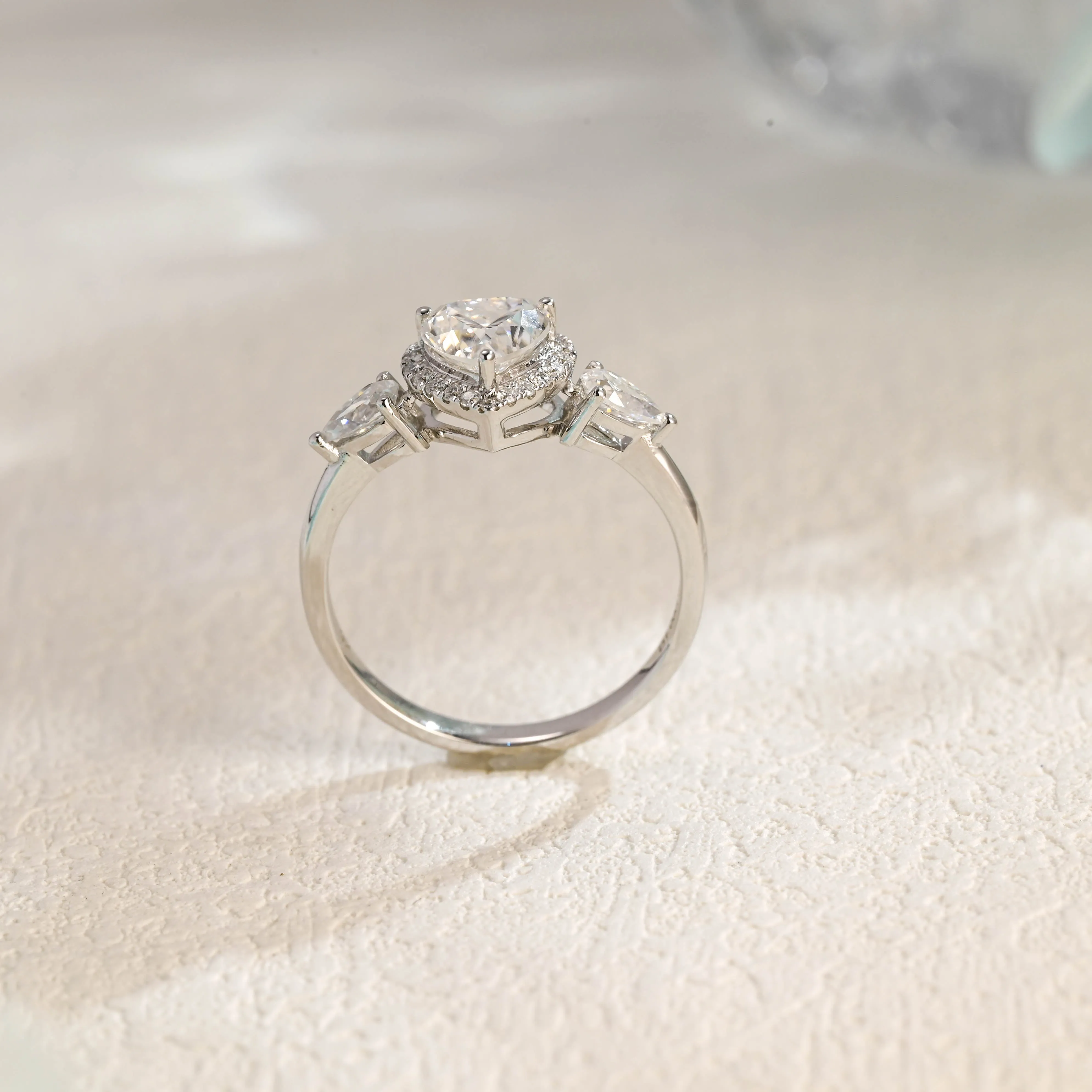 Solid Gold Heart Cut Moissanite Engagement Ring, Promise Ring, Proposal Ring, Gift for Women Wife sold by Causyou product image thumbnail 5