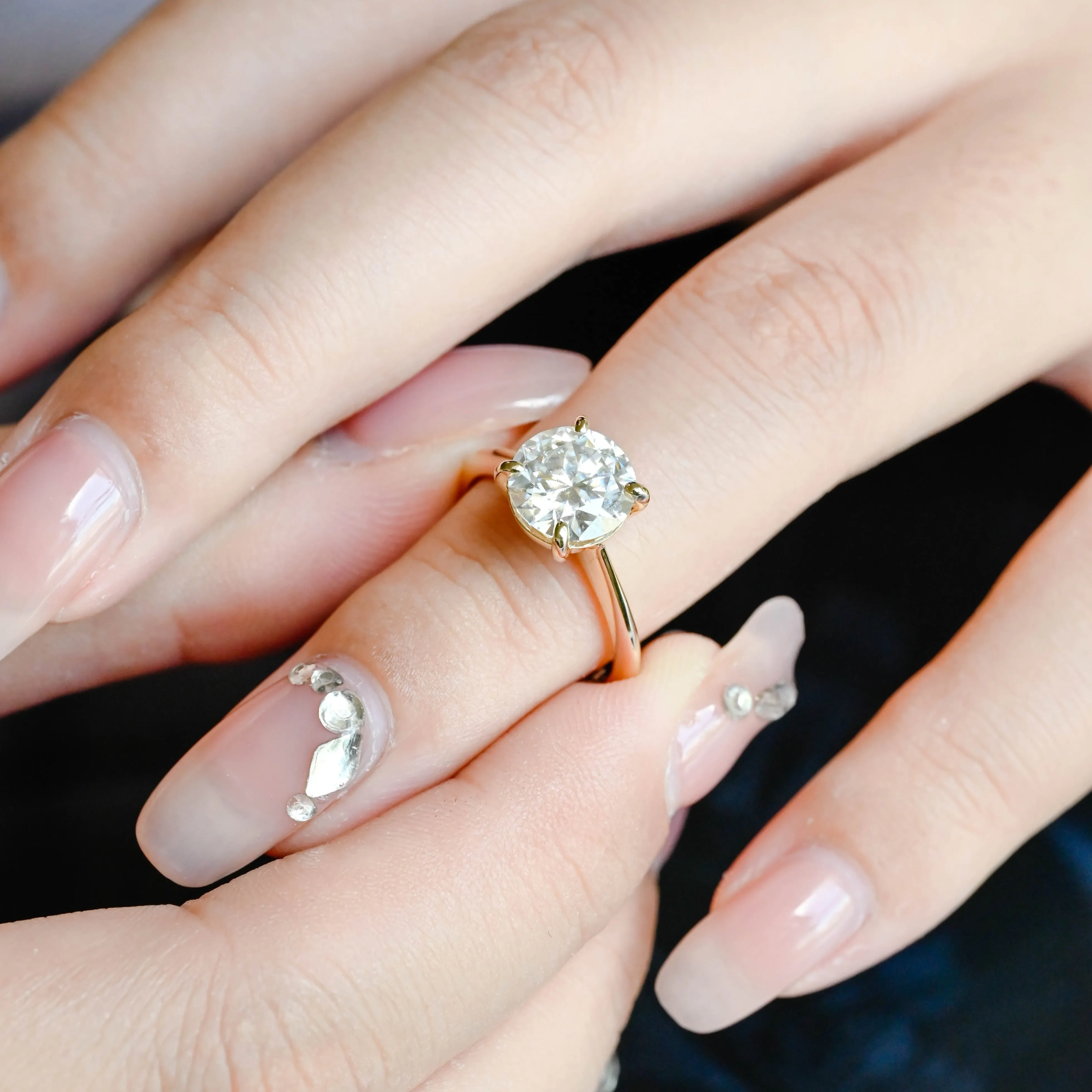 CausYou Solid Gold D/VS1 Lab Grown Diamond Round Cut Engagement Ring, Solitaire Wedding Bridal Ring sold by Causyou product image thumbnail 2