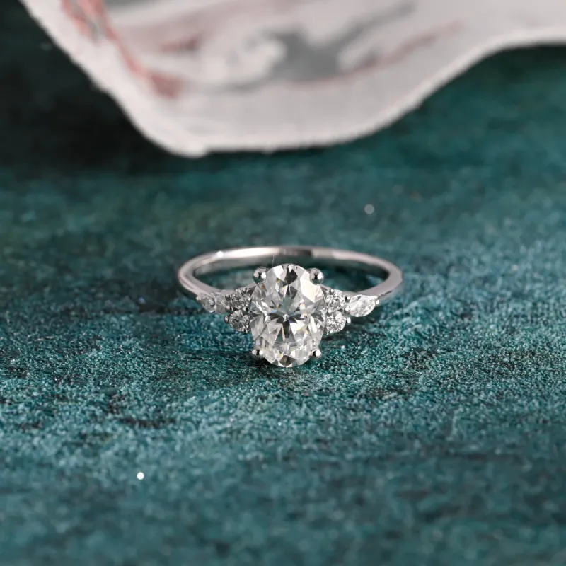 Solid Gold D/VS1 Oval Cut Lab Grown Diamond Engagement Ring, Bridal Ring, Promise Ring sold by Causyou