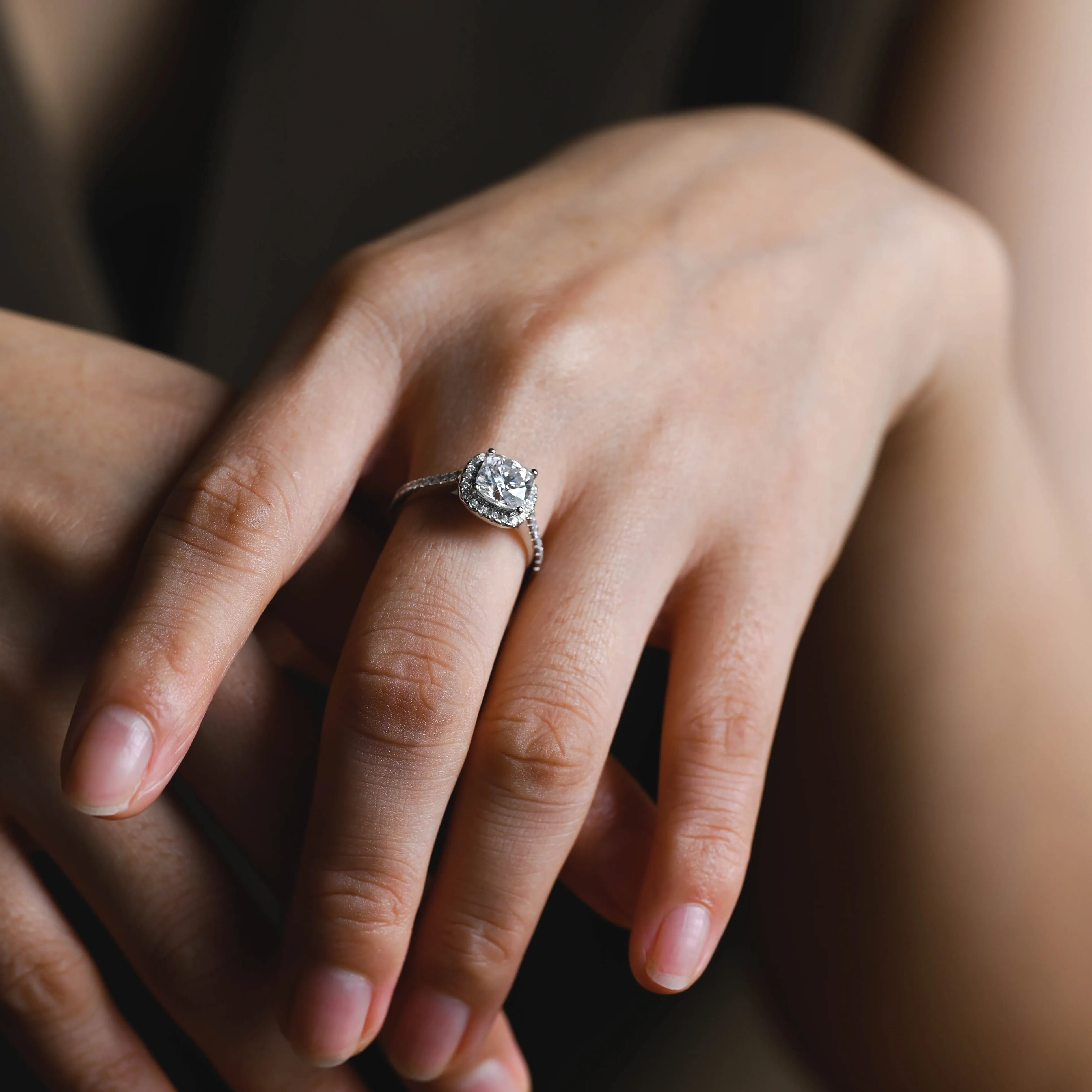 Solid Gold Cushion Cut Moissanite Engagement Ring, Promise Ring, Proposal Ring, Gift for Women Wife sold by Causyou product image thumbnail 2