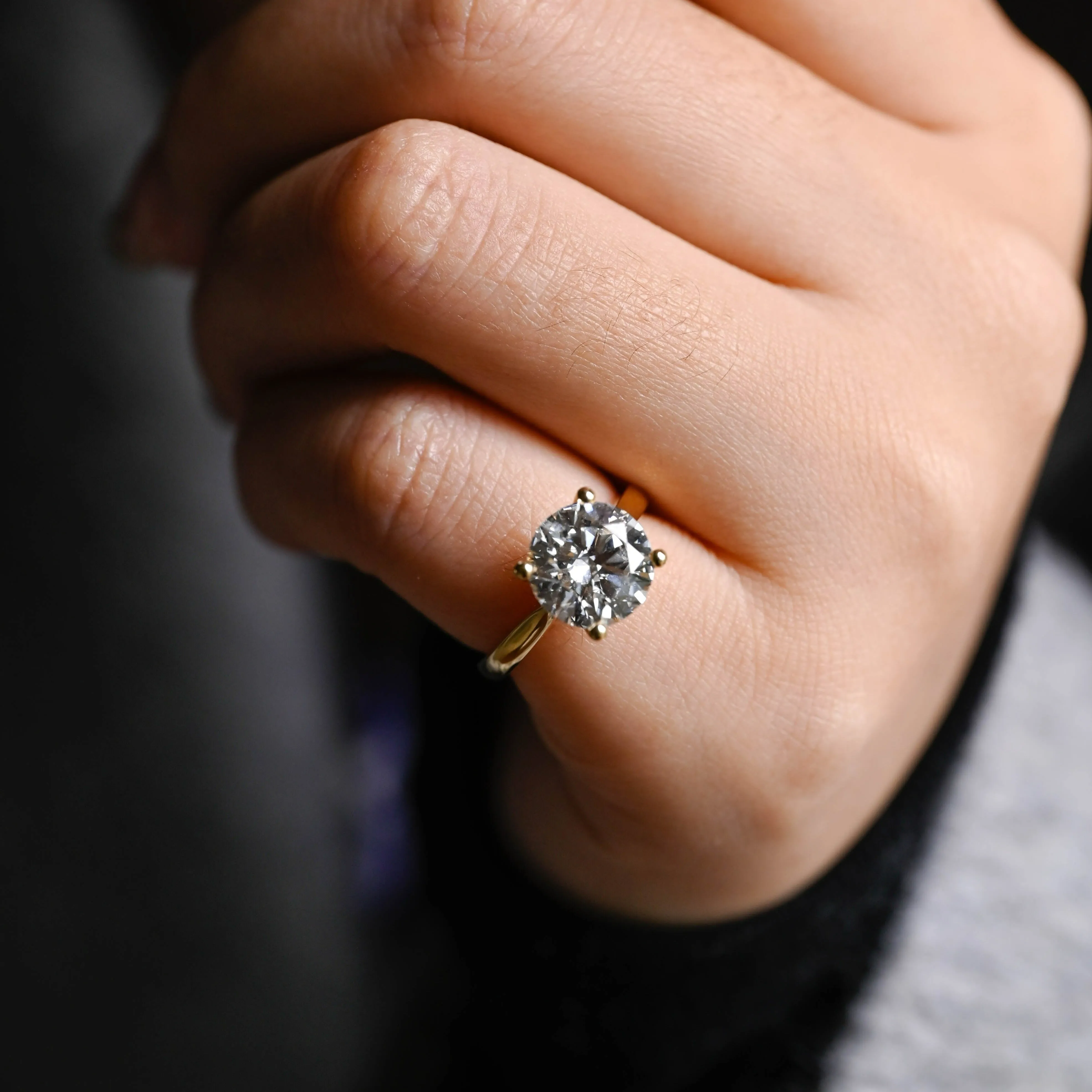 Solid Gold Round Cut Moissanite Engagement Ring, Solitaire Promise Ring, Wedding Ring, Gift for Women, Wife sold by Causyou product image thumbnail 4