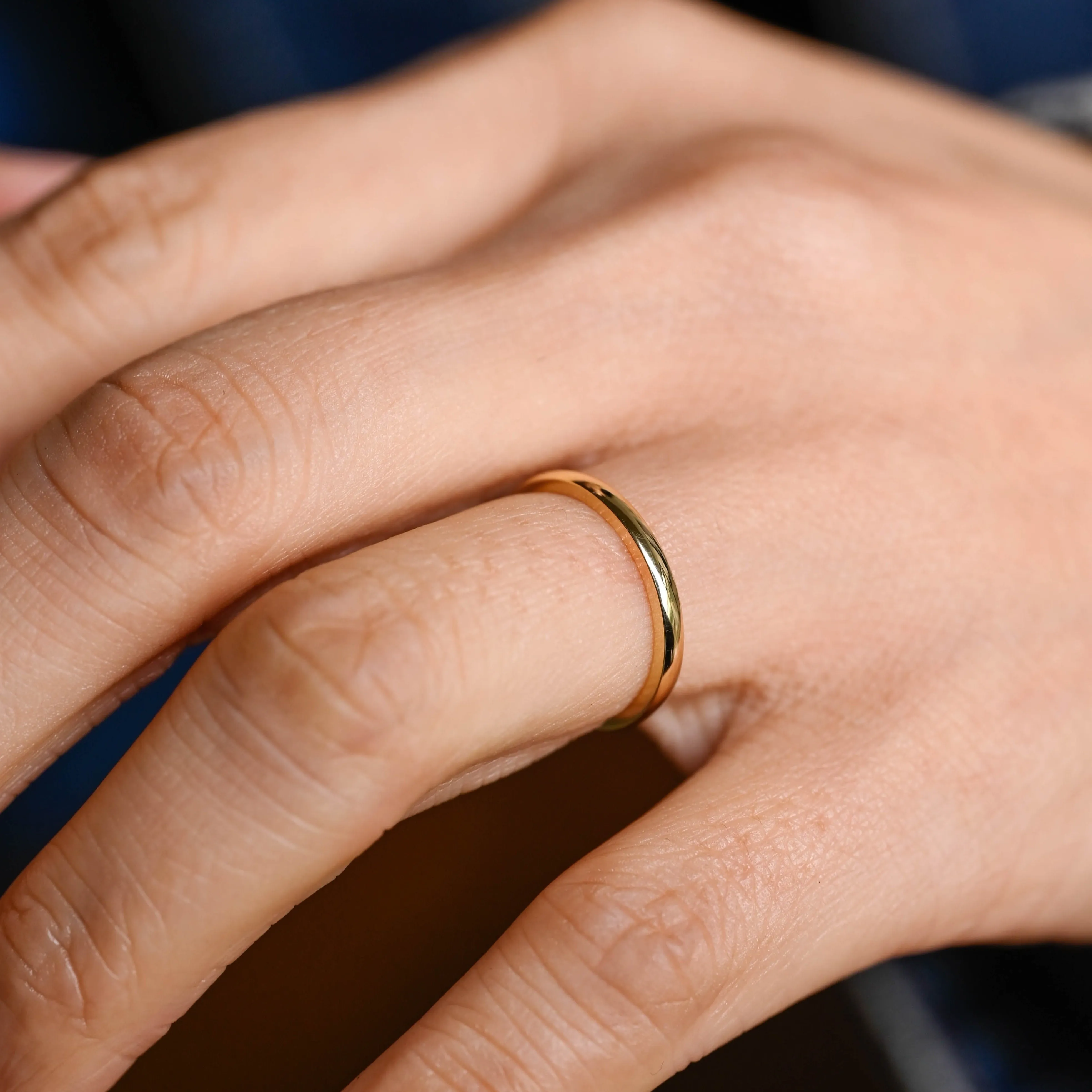 CausYou Solid Gold 2mm Wedding Band, Gold Plain Band, Stacking Wedding Ring, Matching Band, Gift for Women Wife sold by Causyou product image thumbnail 4